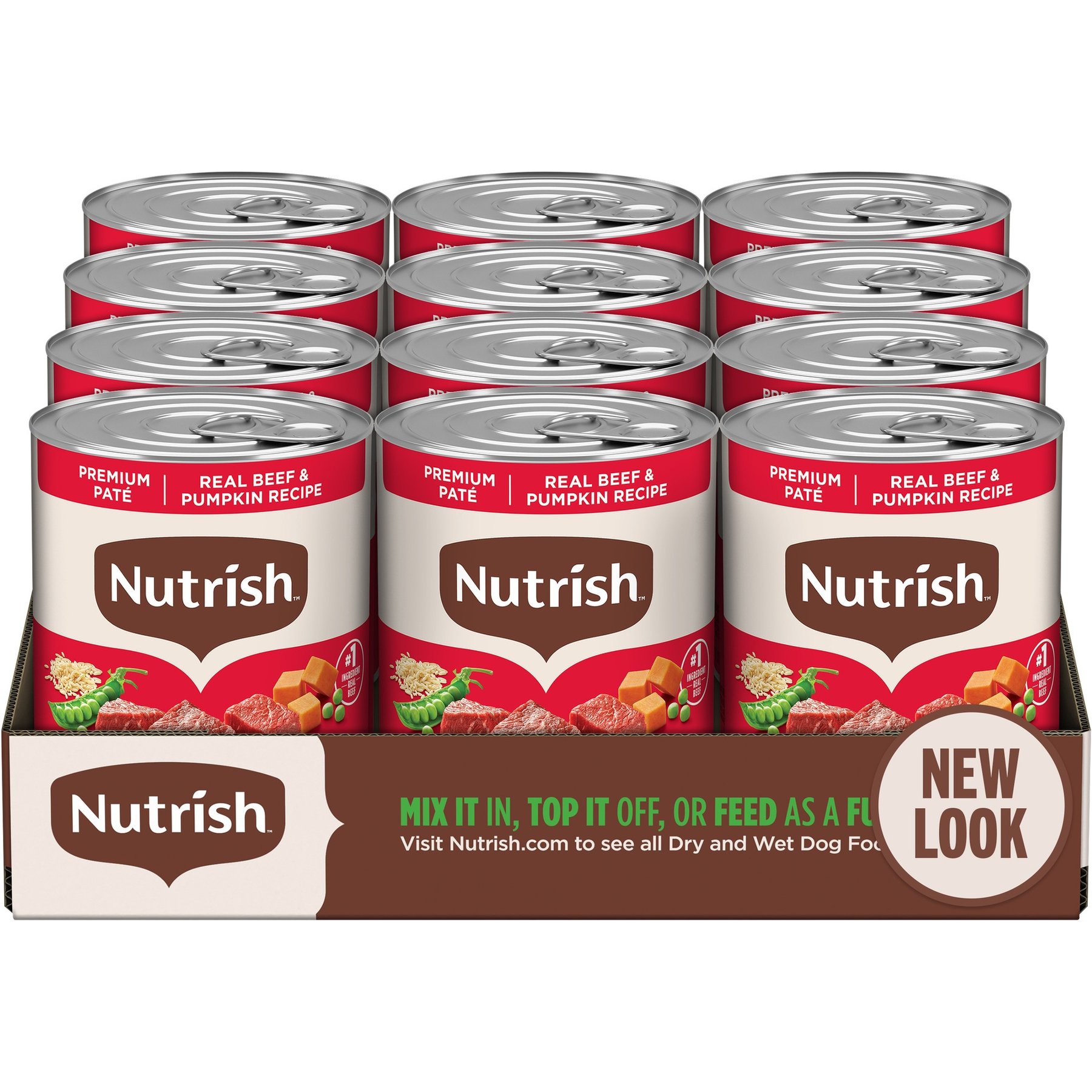 Nutrish Whole Health Blend Real Beef & Pumpkin Canned Dog Food, 13-oz, case of 12