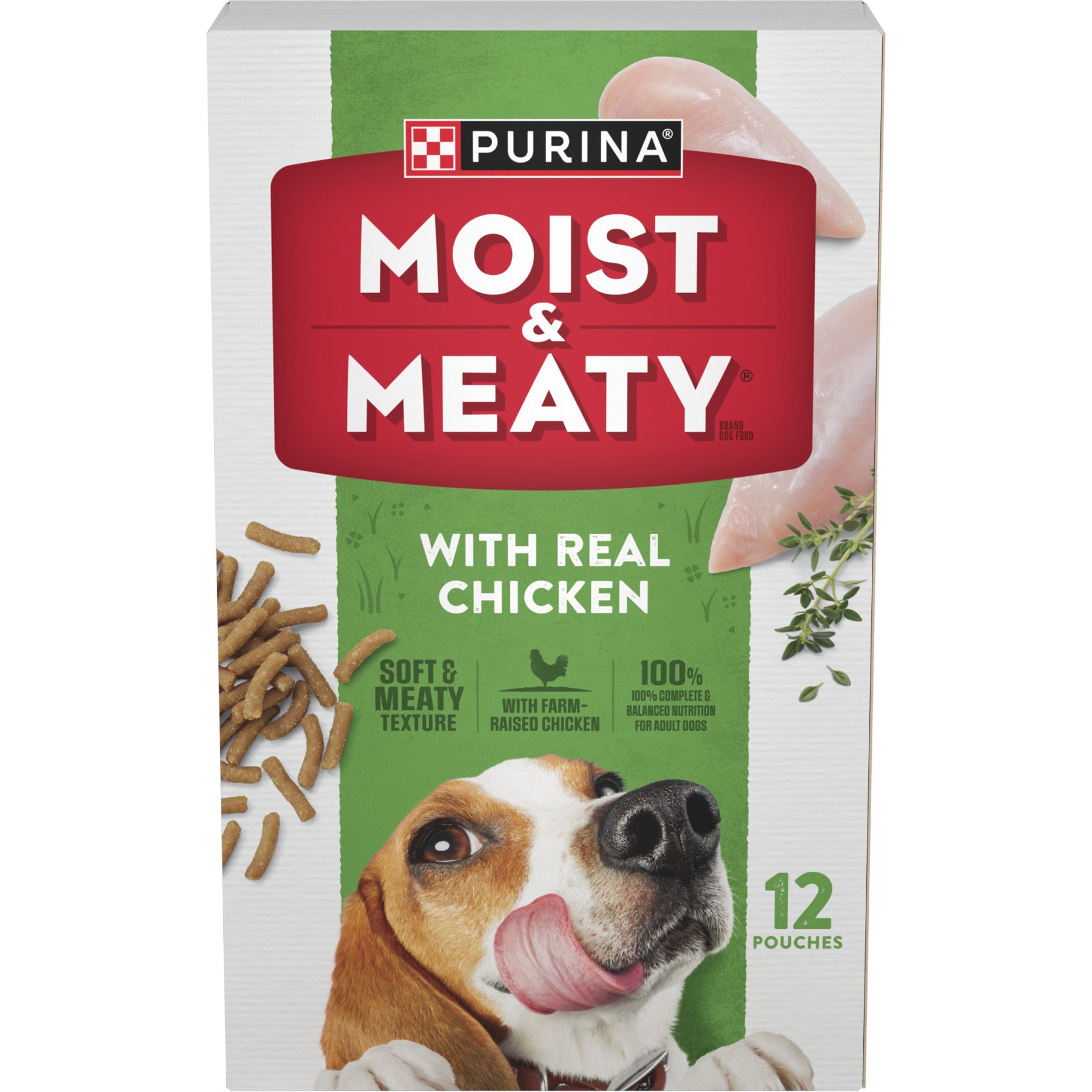 Moist & Meaty Real Chicken Recipe Soft Dry Dog Food, 6-oz pouch, case of 12