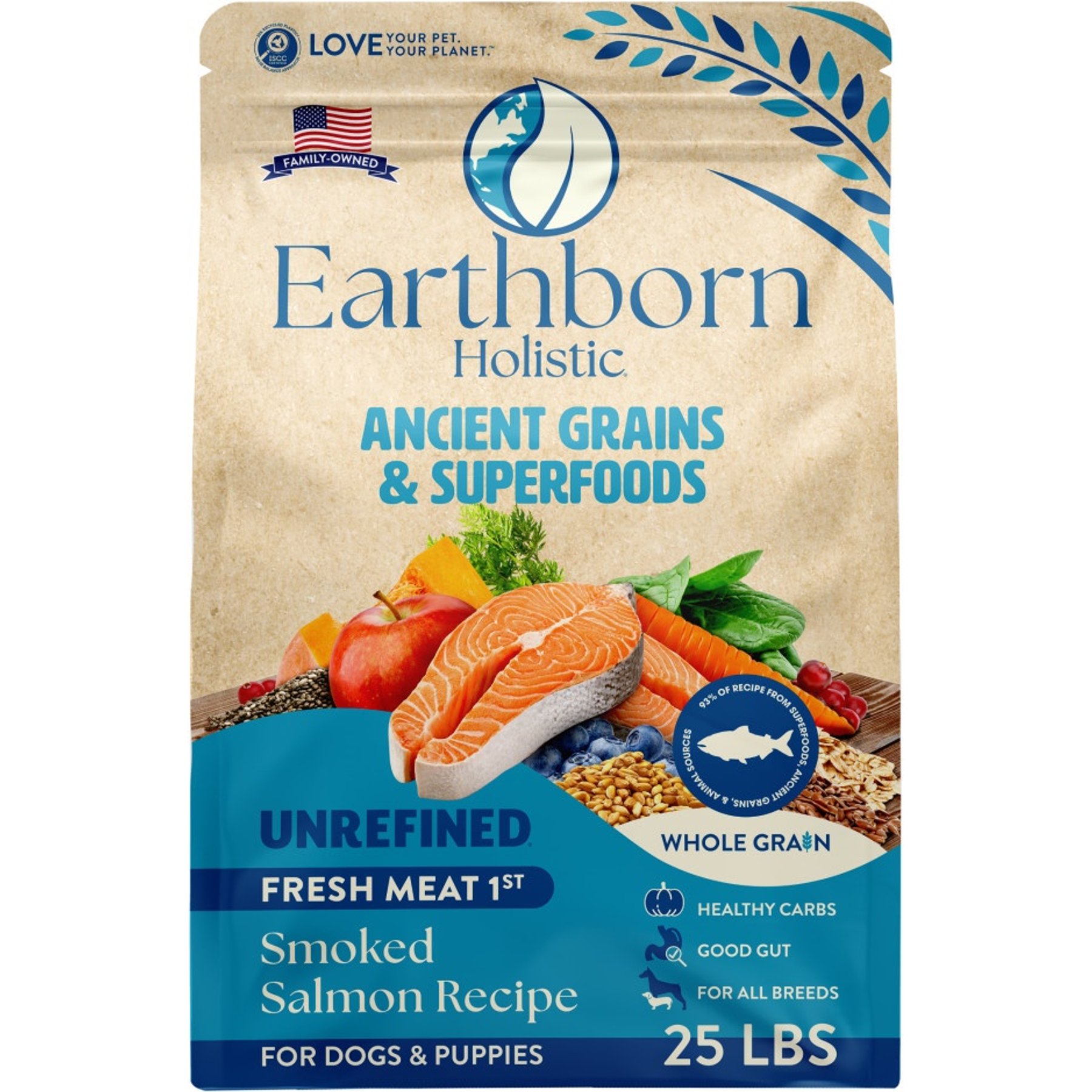 Earthborn Holistic Unrefined Smoked Salmon with Ancient Grains & Superfoods Dry Dog Food