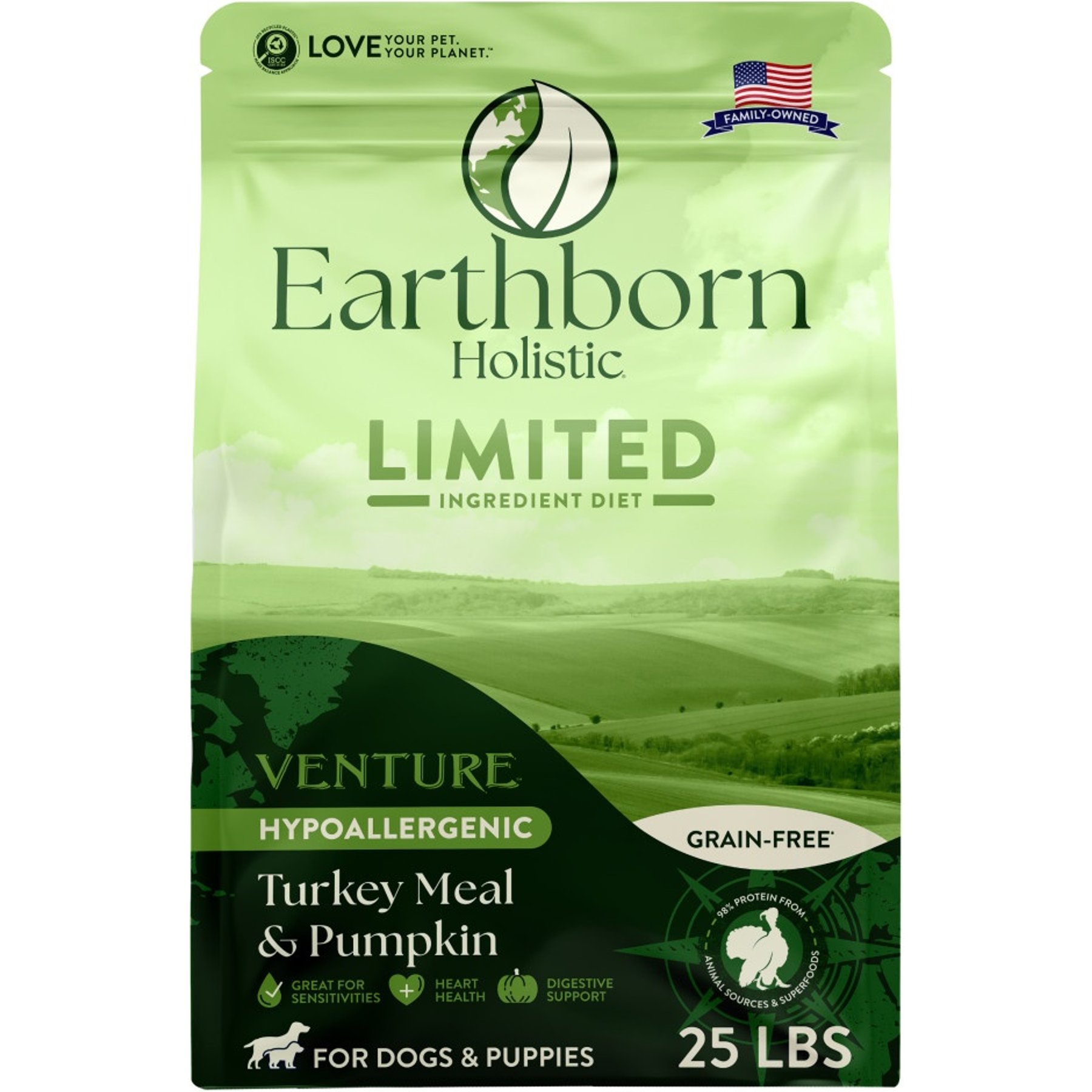 Earthborn Holistic Venture Limited Ingredient Turkey Meal & Pumpkin Grain-Free Dry Dog Food
