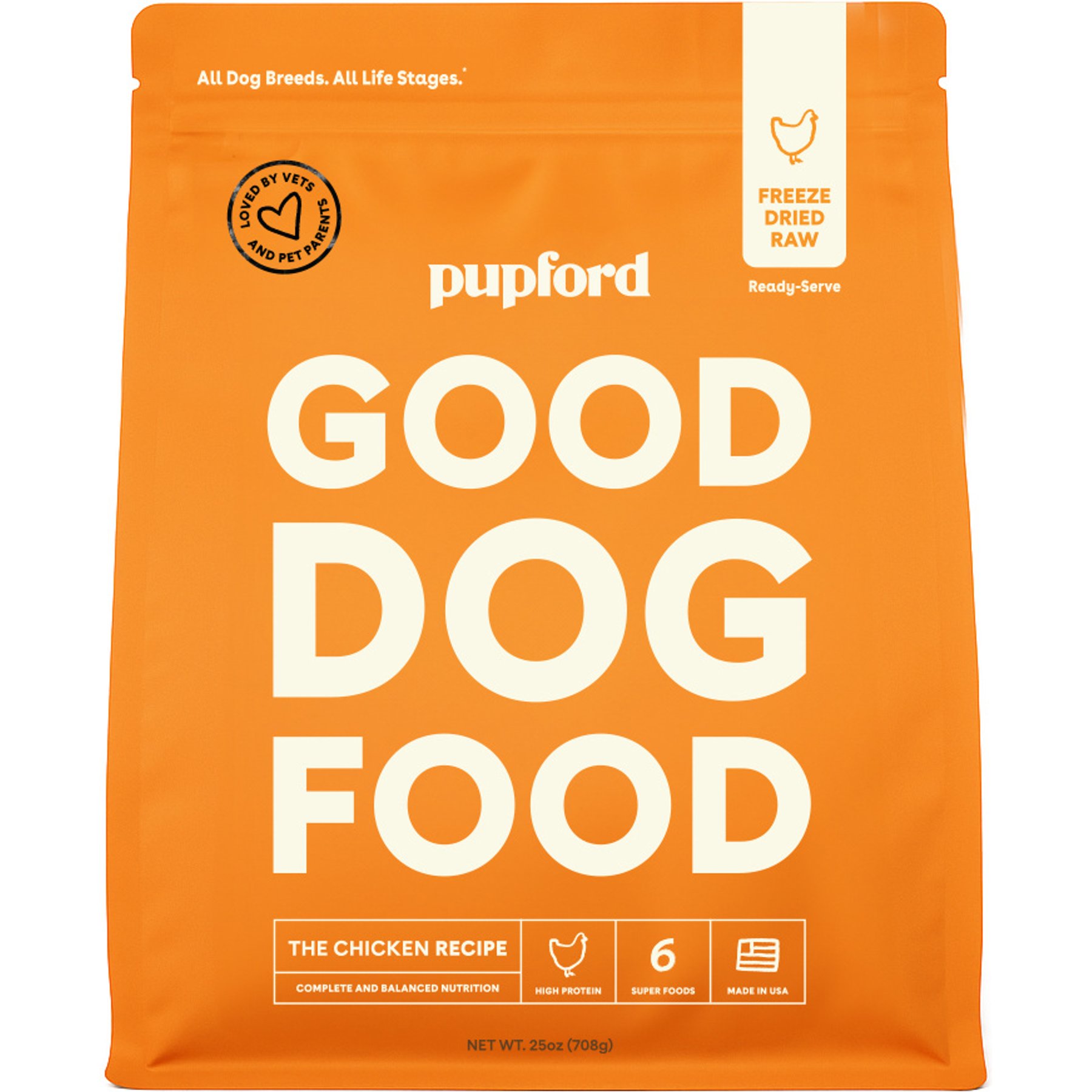 Pupford Good Dog Food Chicken Recipe Freeze-Dried Dog Food