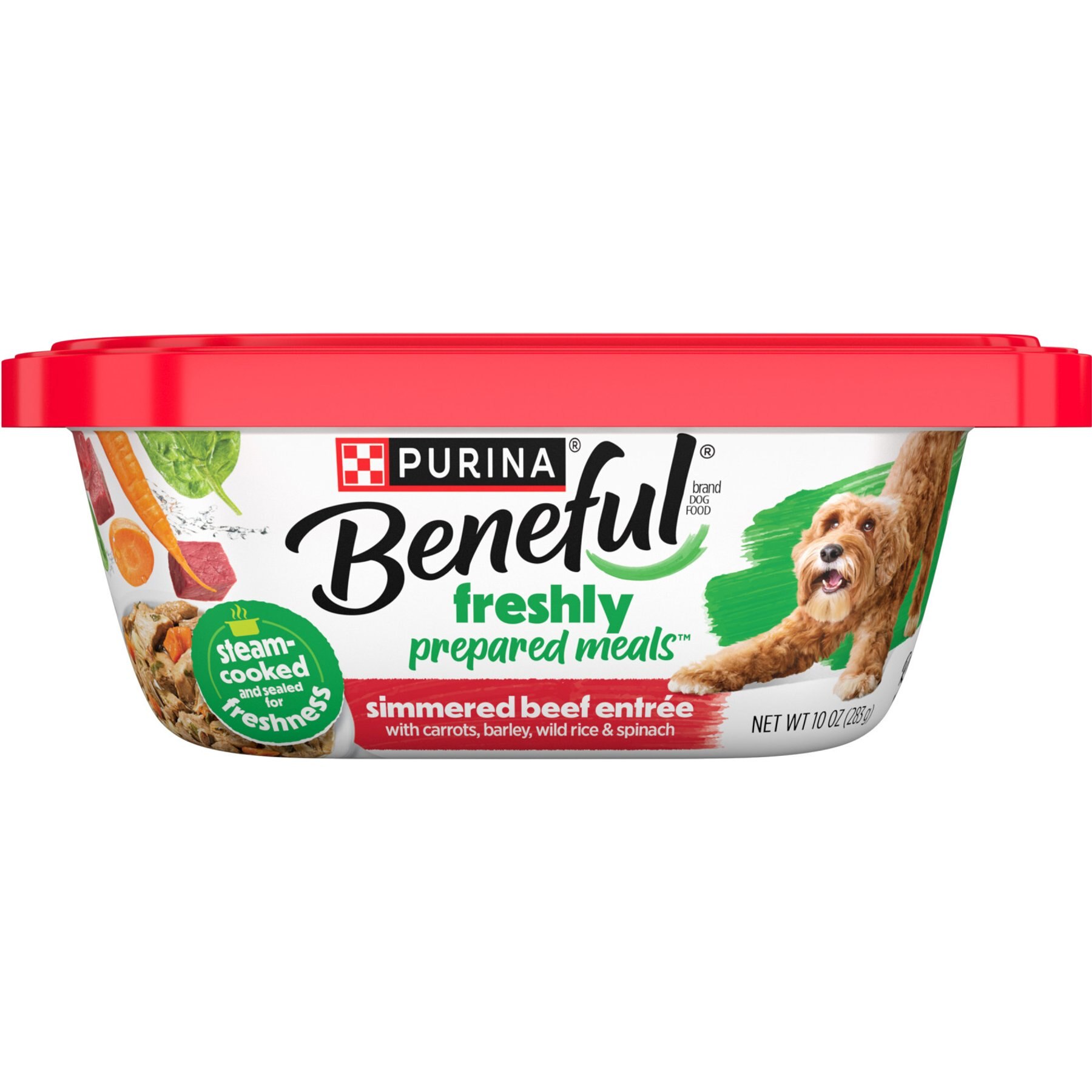 Purina Beneful Freshly Prepared Meals Simmered Beef Entree with Carrots, Barley, Wild Rice & Spinach Wet Dog Food