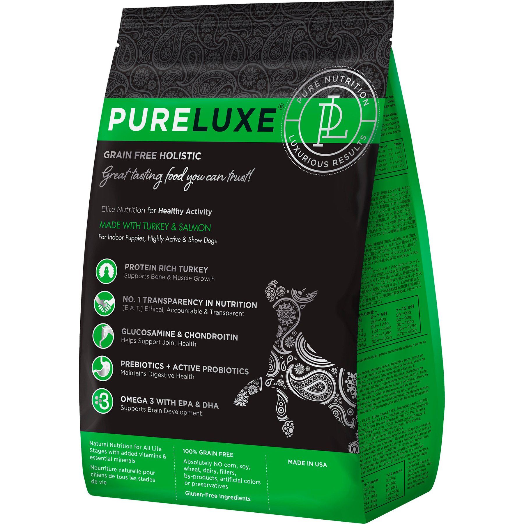 Pureluxe Elite Nutrition Healthy Activity Grain-Free Turkey & Split Peas Dry Dog Food
