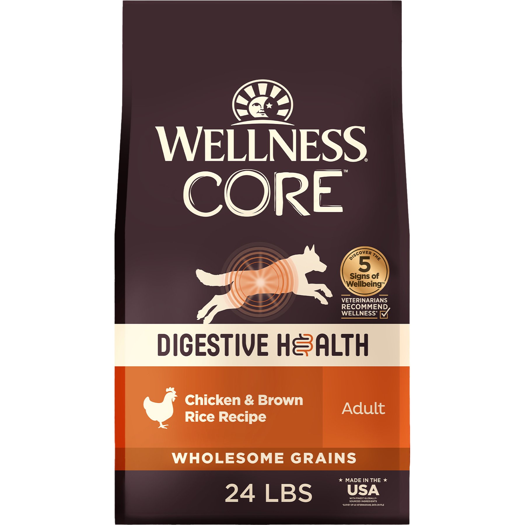 Wellness CORE Digestive Health Wholesome Grains Chicken & Brown Rice Recipe Dry Dog Food