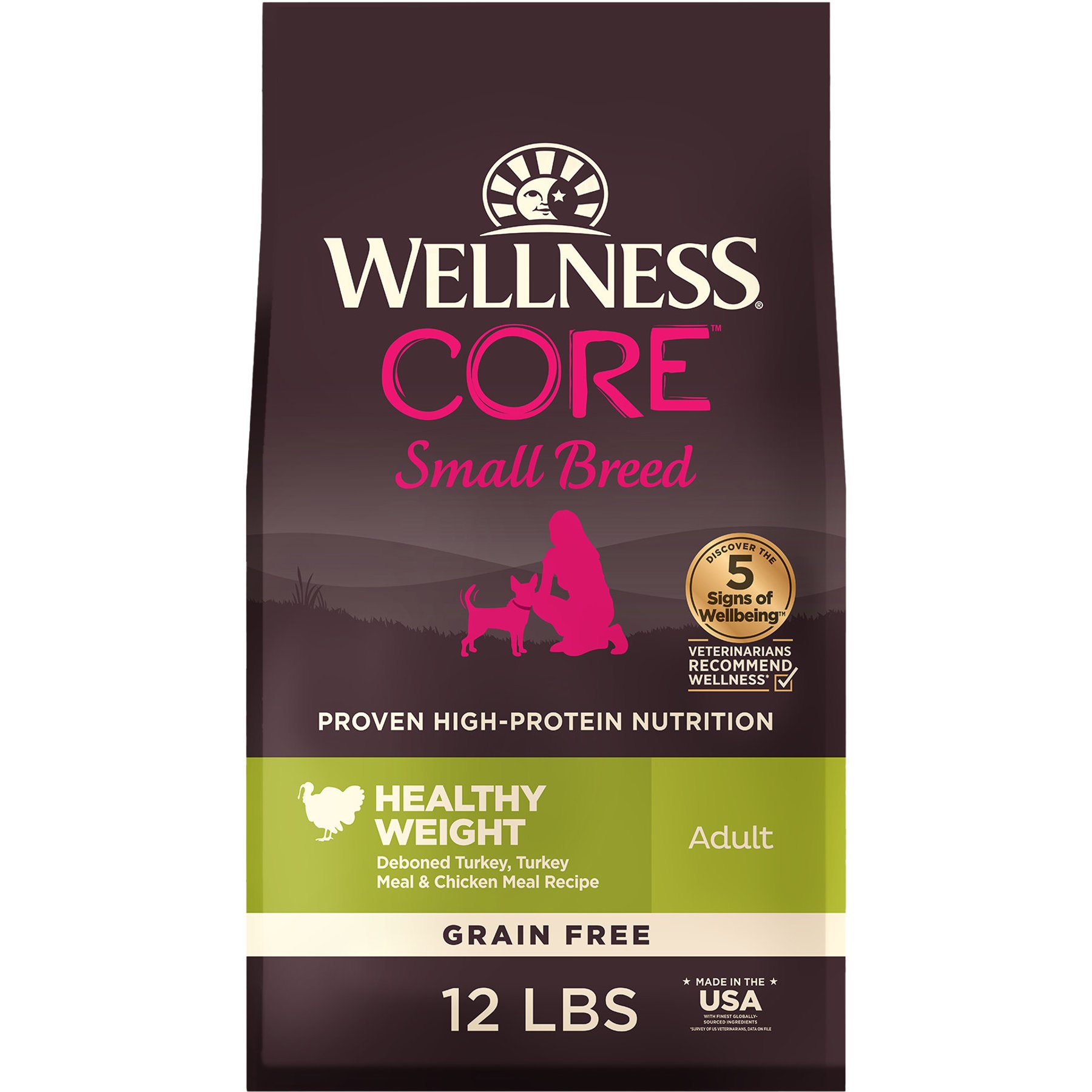 Wellness CORE Grain-Free Small Breed Healthy Weight Deboned Turkey Recipe Dry Dog Food