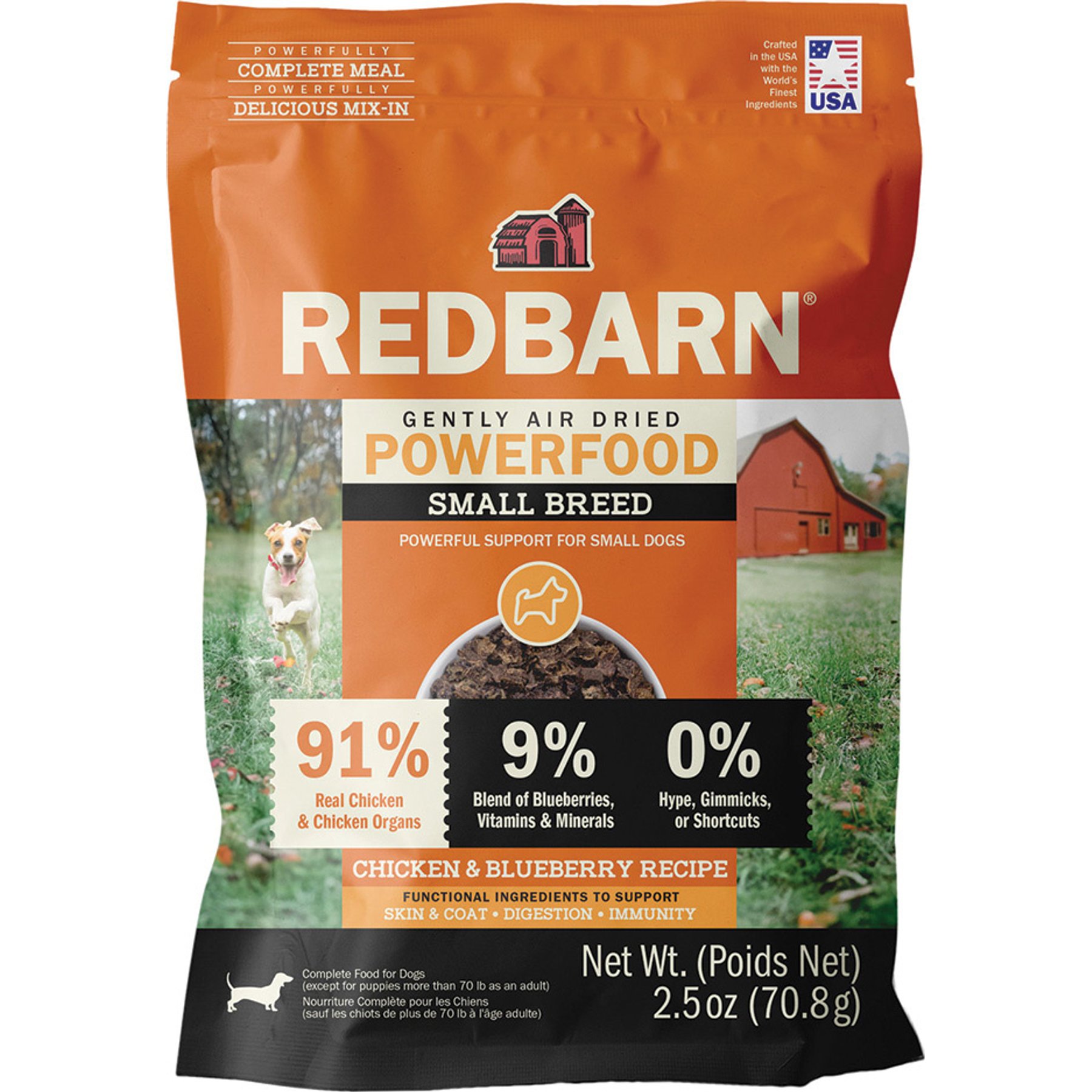 Redbarn Powerfood Small Breed Recipe Chicken & Blueberry Grain-Free Air Dried Dog Food