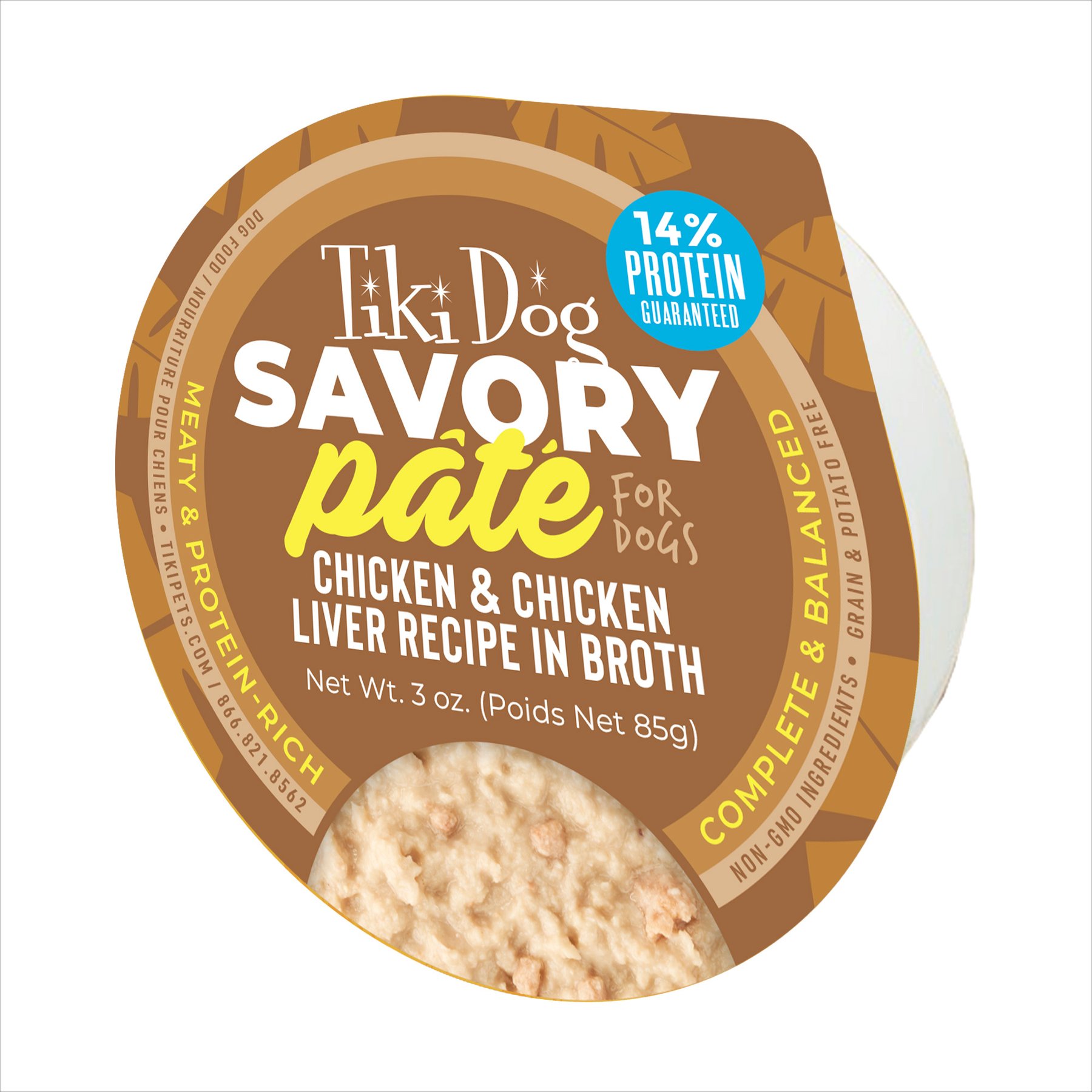 Tiki Dog Grain-Free Savory Chicken & Chicken Liver Pate Wet Dog Food
