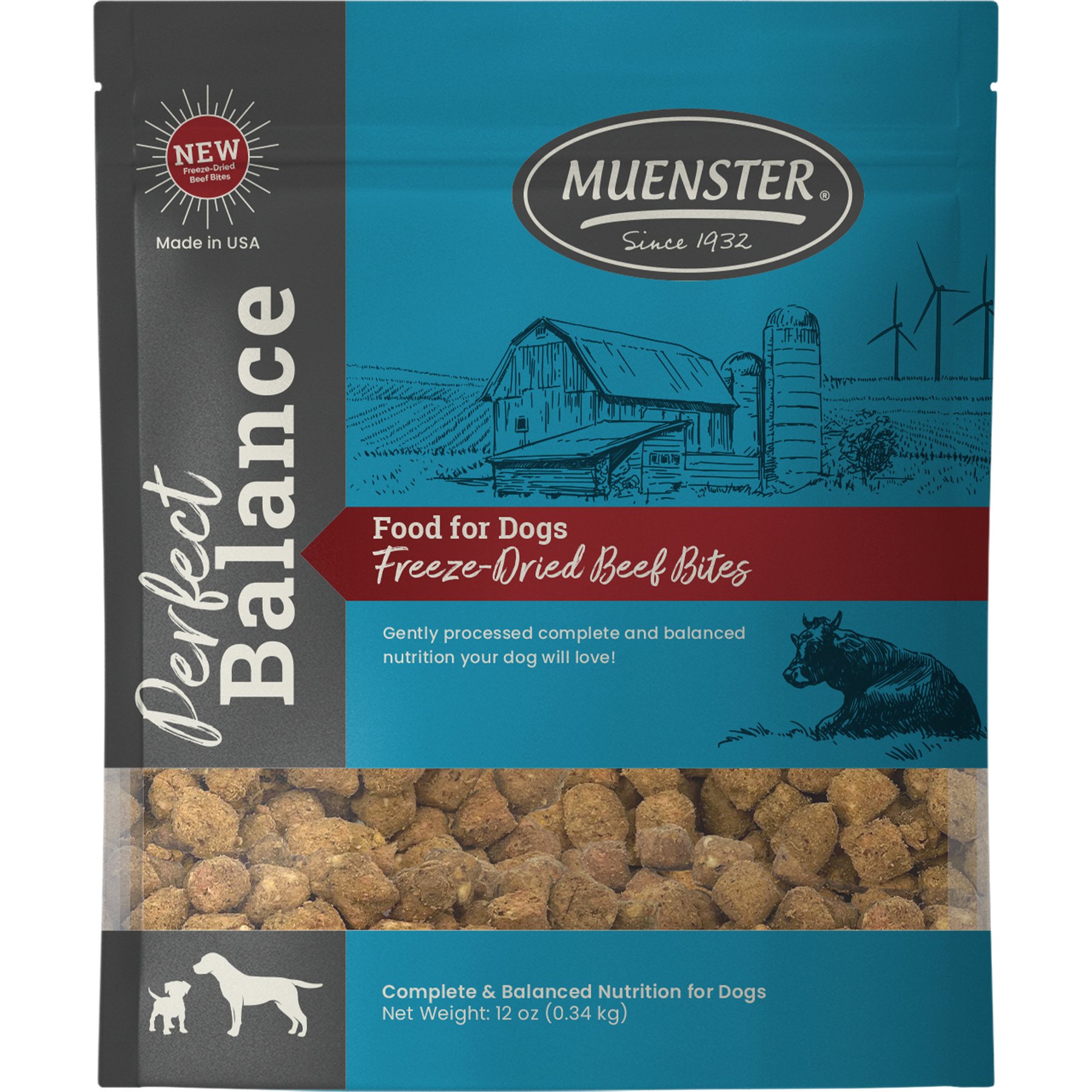 Muenster Perfect Balance Beef Bites Freeze-Dried Dog Food