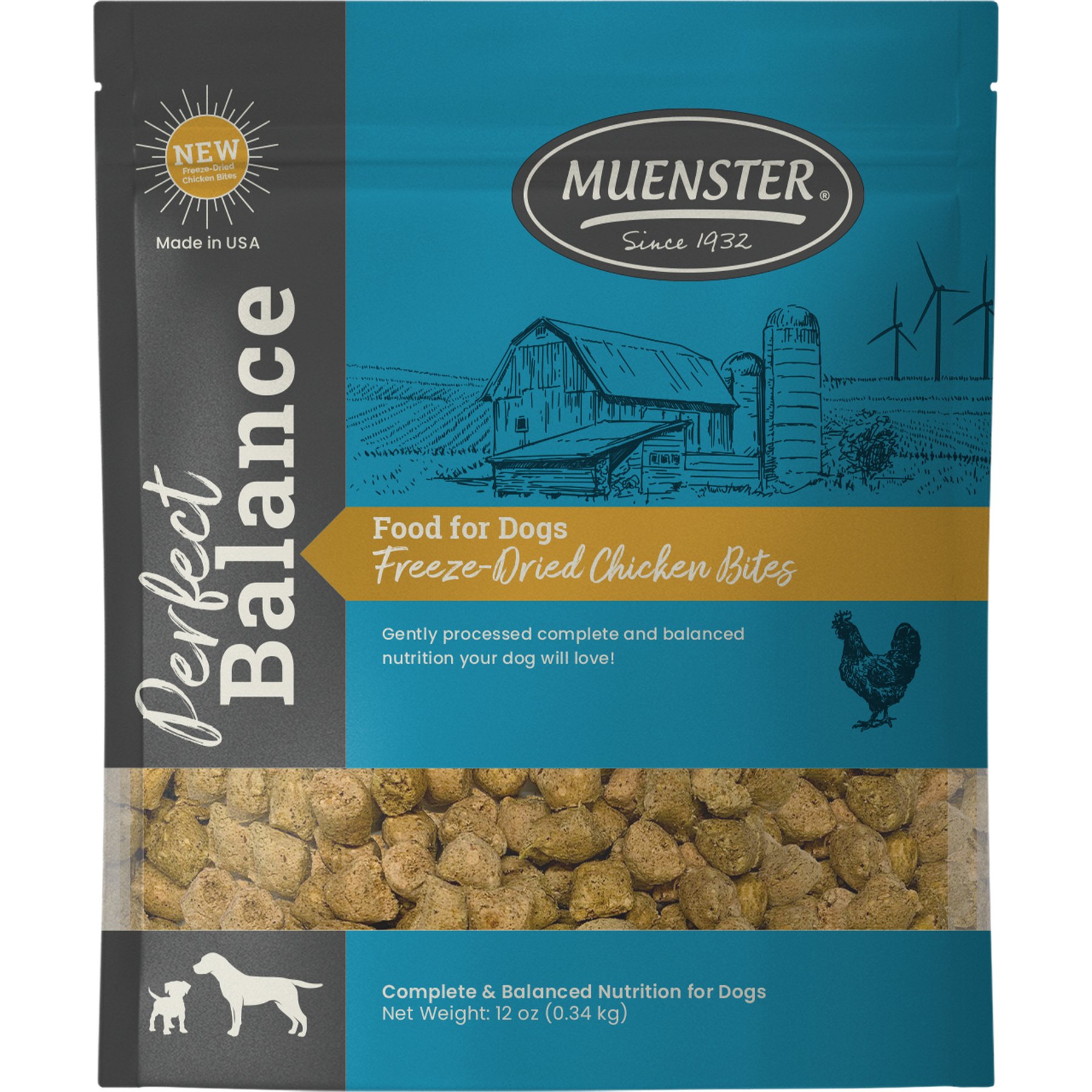 Muenster Perfect Balance Chicken Bites Freeze-Dried Dog Food