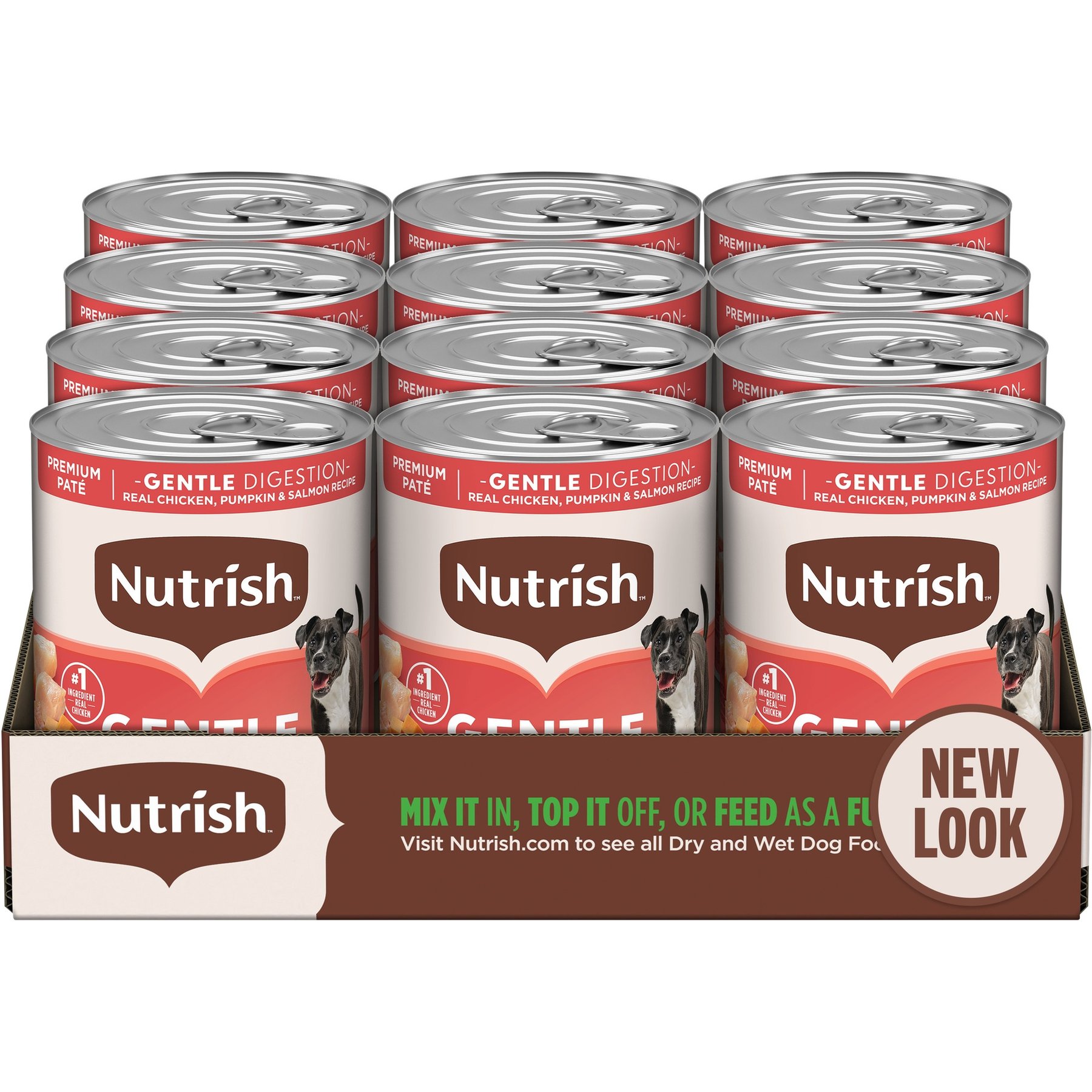 Rachael Ray Nutrish Gentle Digestion Real Chicken, Pumpkin & Salmon Recipe Premium Pate Wet Dog Food
