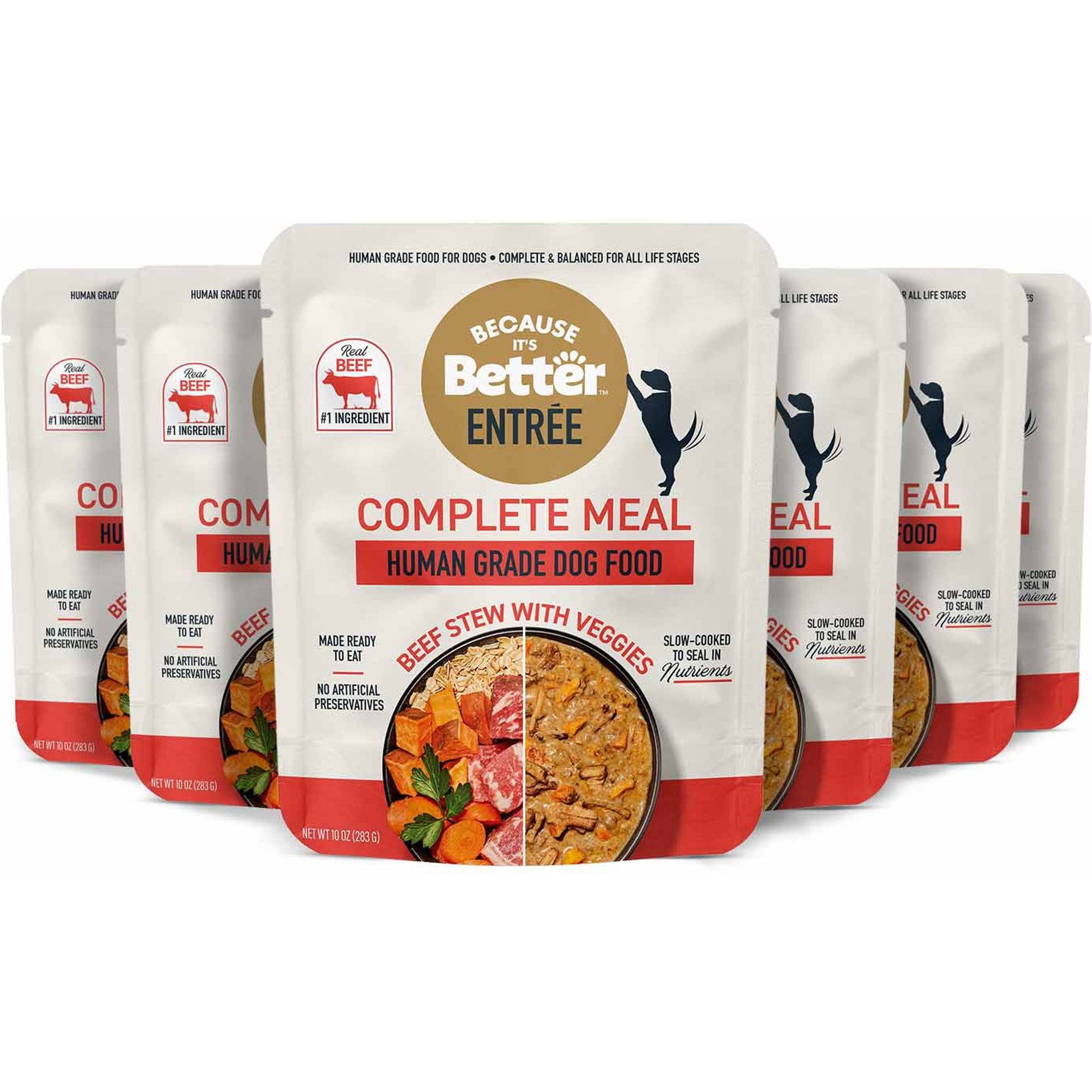 Because It's Better Entree Complete Meal Beef Stew with Veggies Wet Dog Food