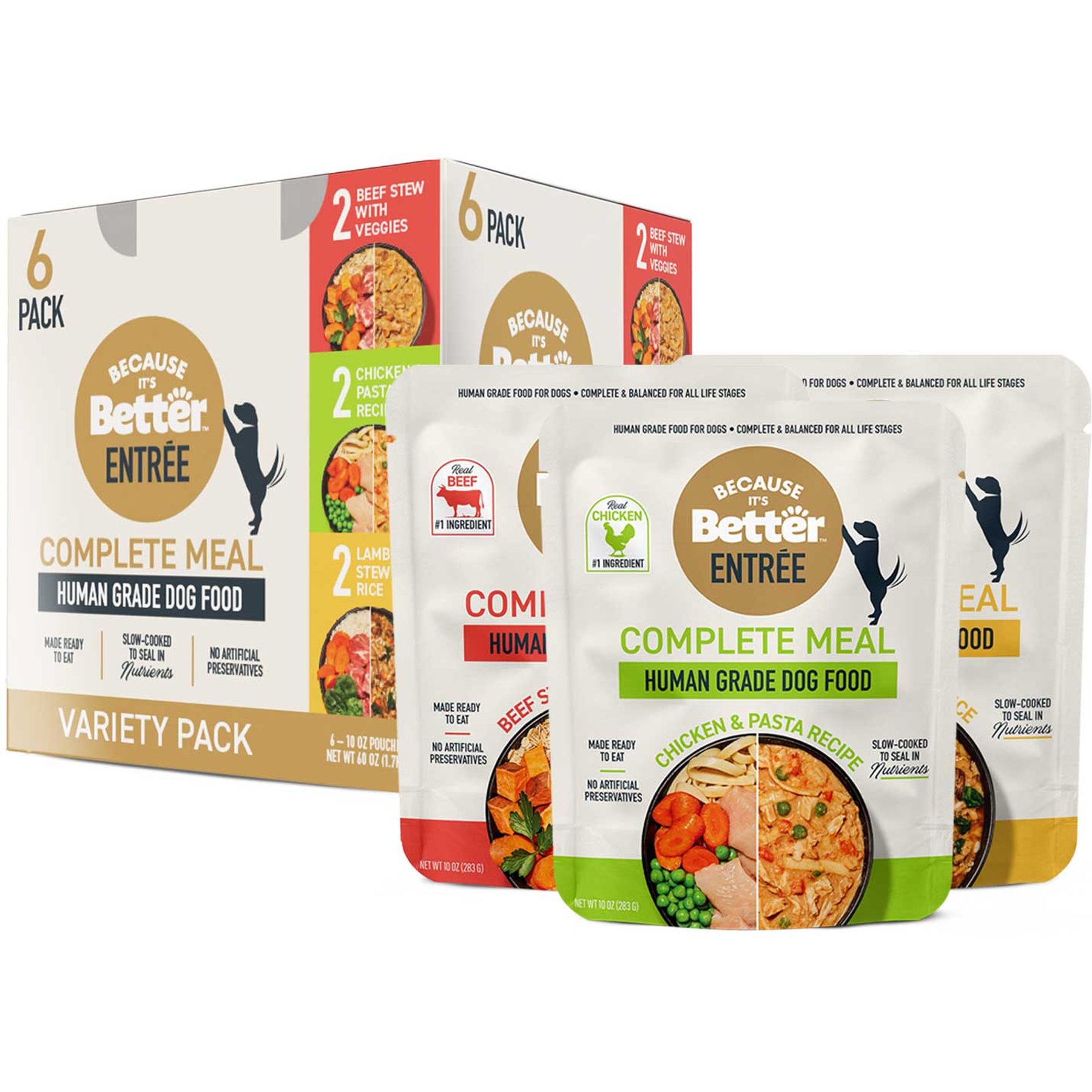 Because It's Better Entree Complete Meal Variety Pack Wet Dog Food