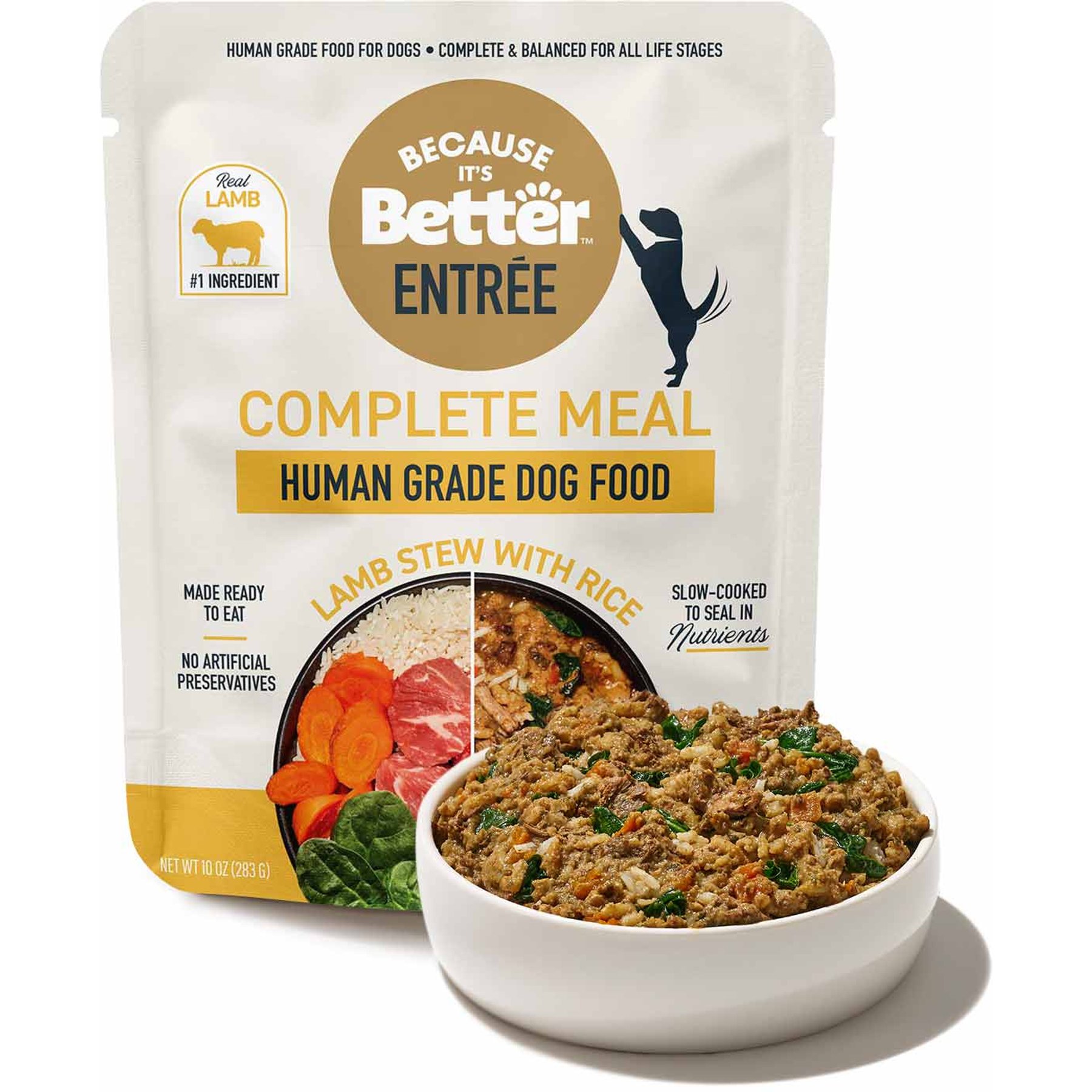 Because It's Better Entree Complete Meal Lamb Stew with Rice Wet Dog Food