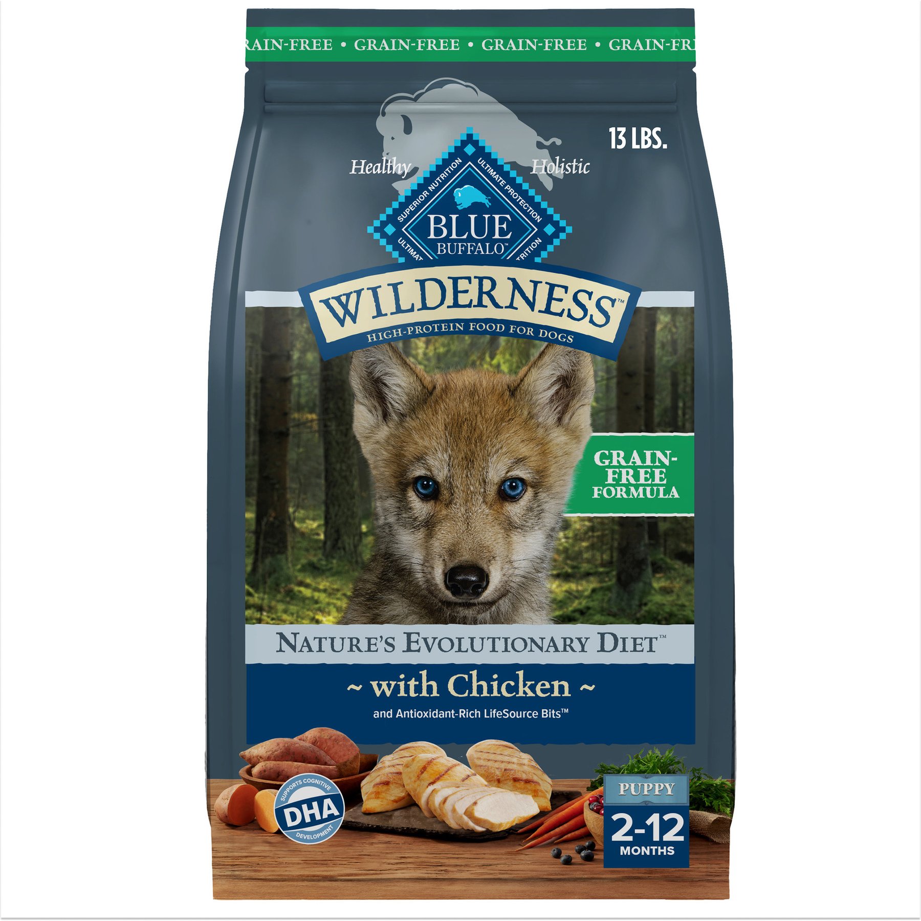 Blue Buffalo Wilderness Puppy High-Protein Grain-Free Chickn Dry Dog Food