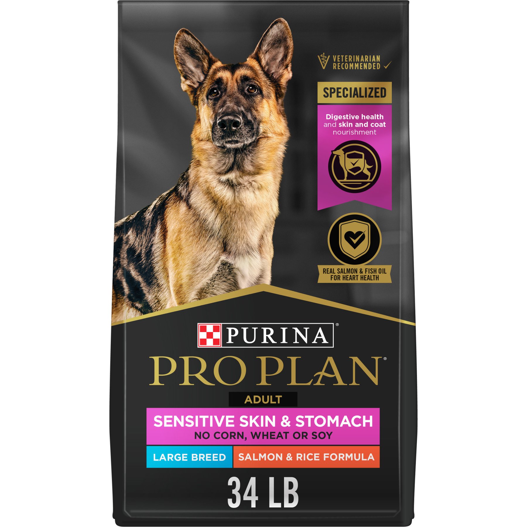 Purina Pro Plan Sensitive Skin & Stomach Salmon Adult Large Breed Formula Dry Dog Food