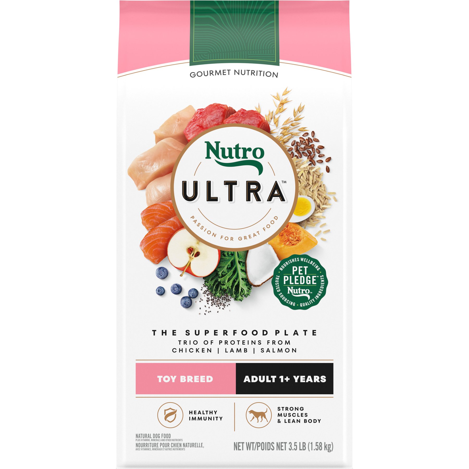 Nutro Ultra Adult Toy Breed High Protein Trio of Proteins Chicken, Lamb & Salmon Dry Dog Food