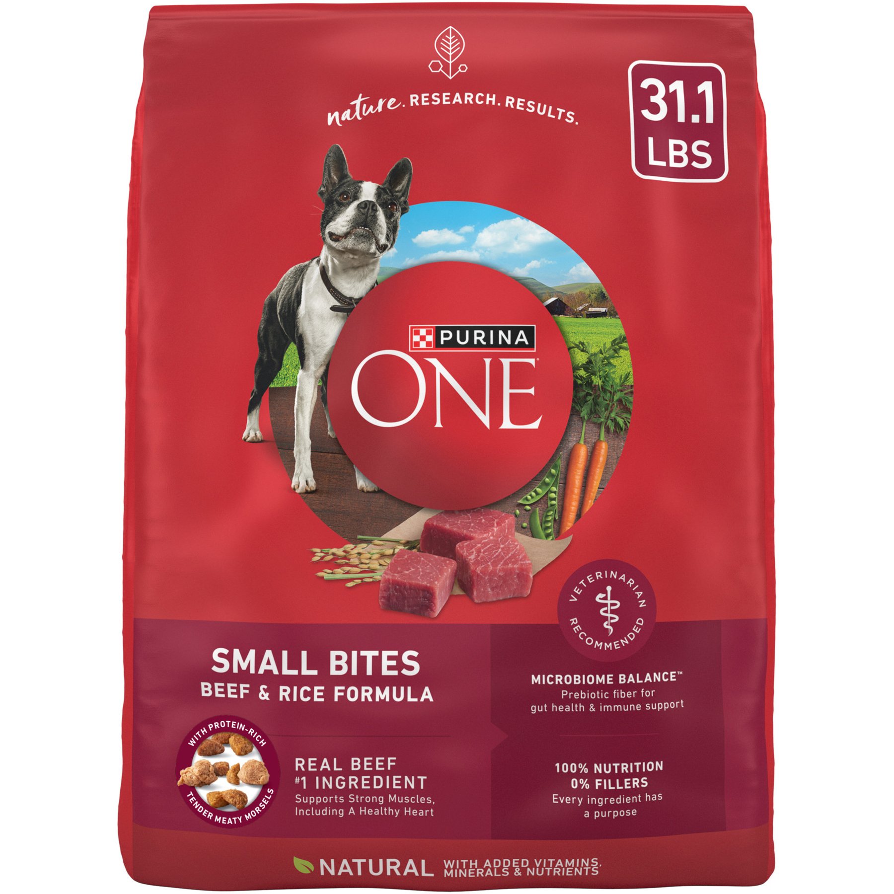 Purina ONE Natural SmartBlend Small Bites Beef & Rice Formula Dry Dog Food