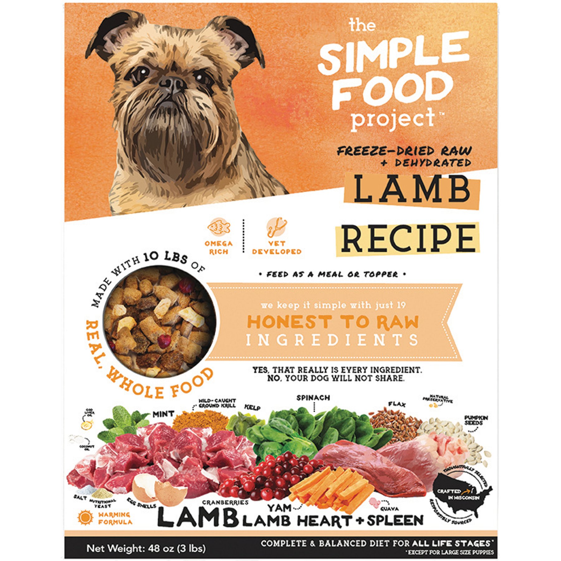 Simple Food Project Lamb Recipe Freeze-Dried Dog Food