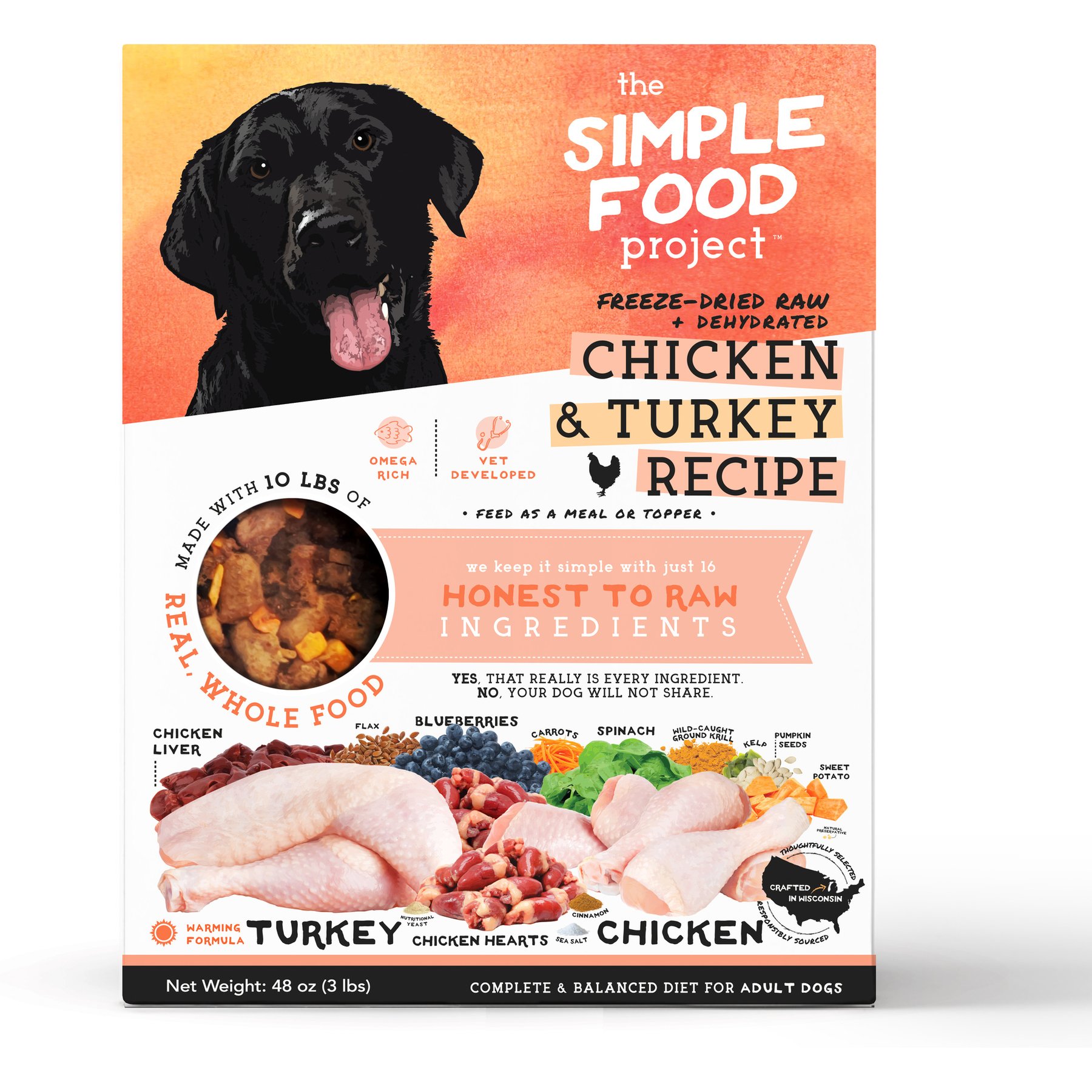 Simple Food Project Chicken & Turkey Recipe Freeze-Dried Dog Food