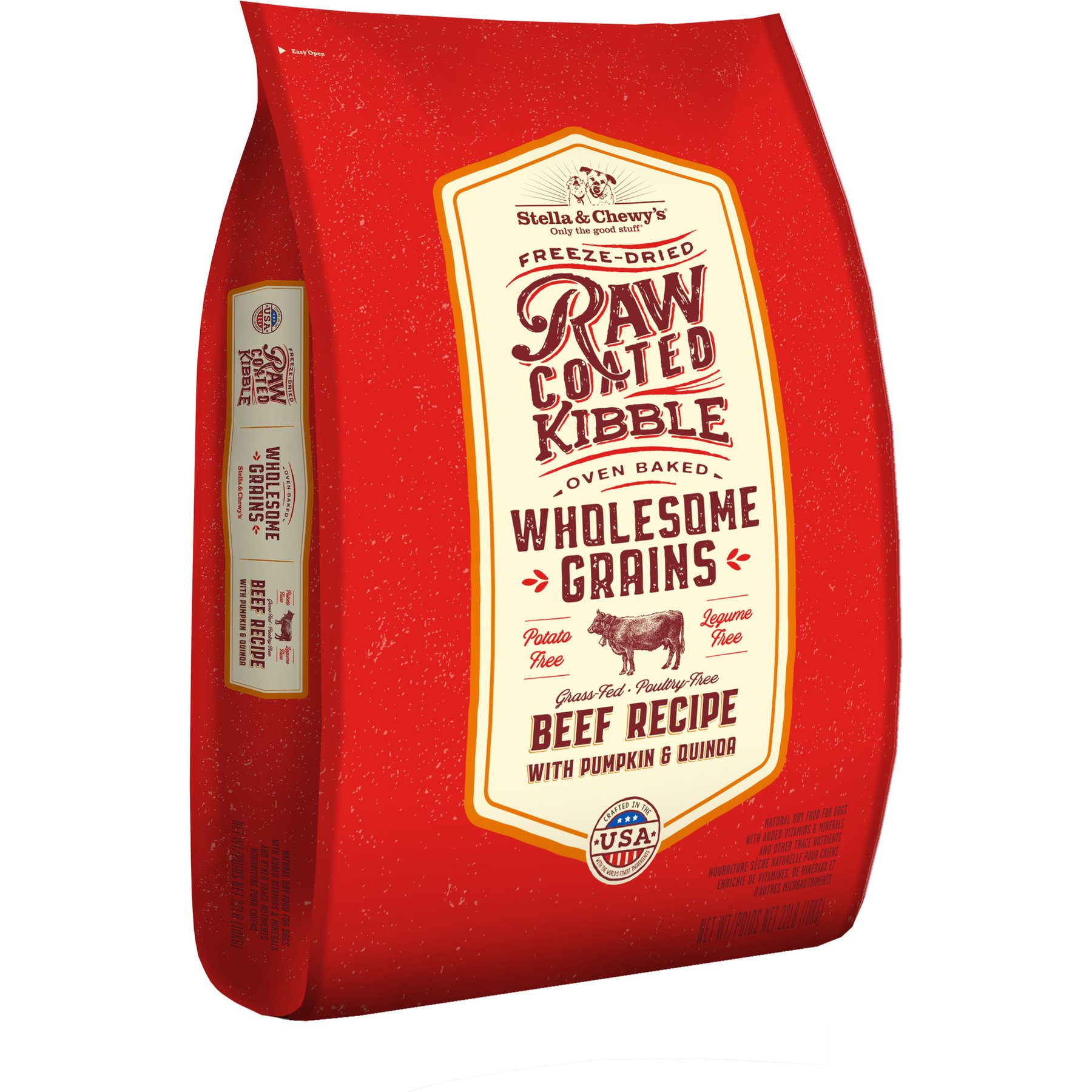 Stella & Chewy's Raw Coated Wholesome Grain Grass-Fed Beef Recipe Dry Dog Food