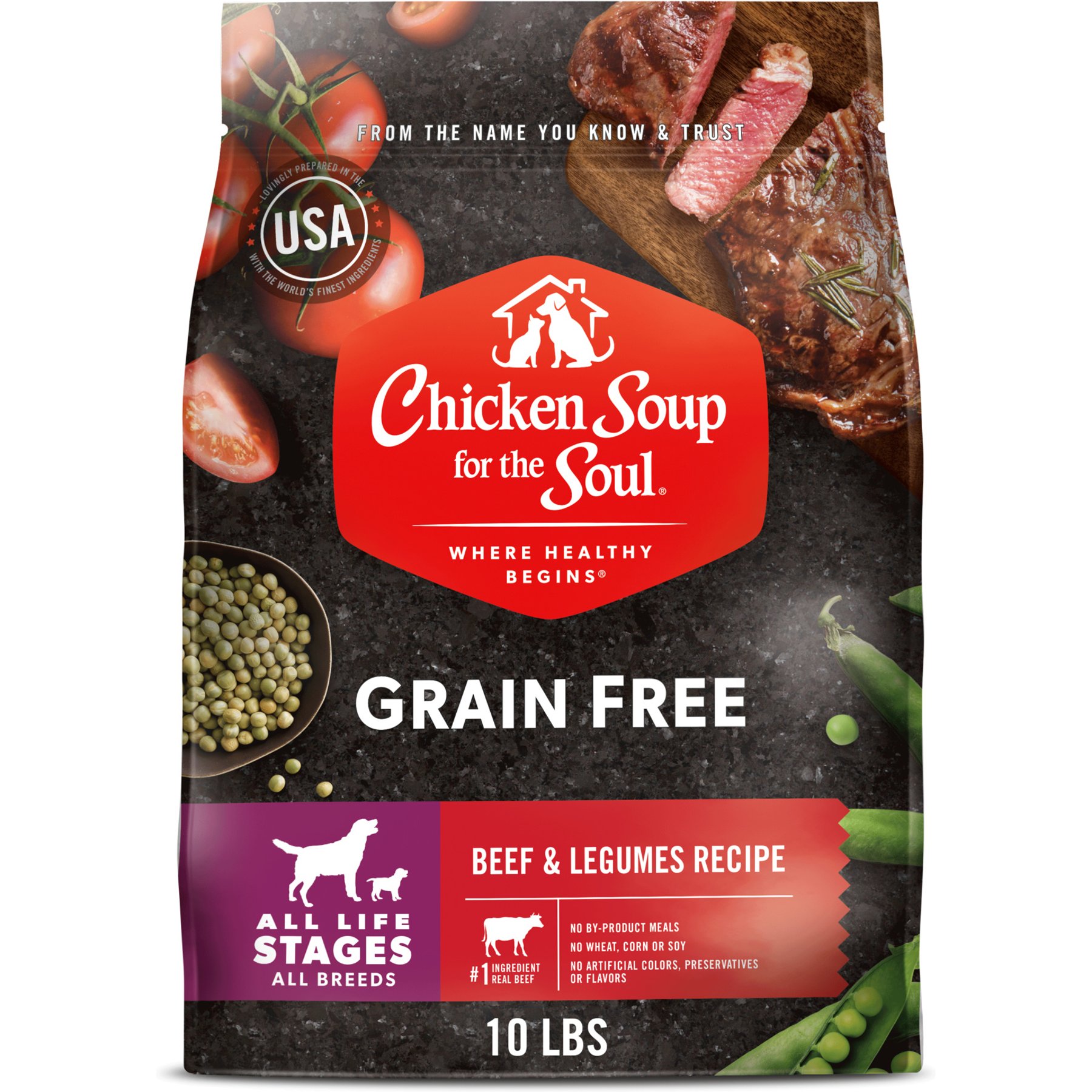 Chicken Soup for the Soul Beef & Legumes Recipe Grain-Free Dry Dog Food