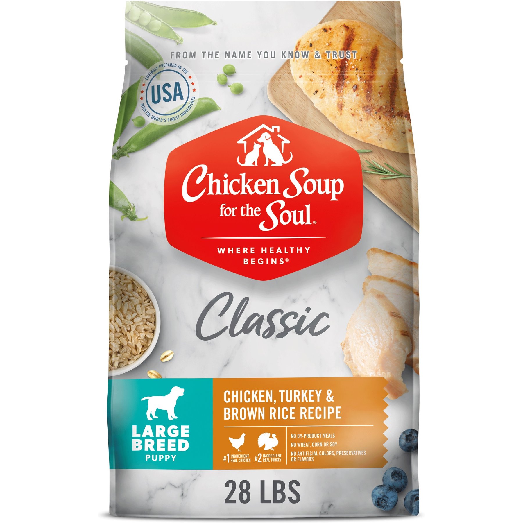 Chicken Soup for the Soul Large Breed Puppy Chicken, Turkey & Brown Rice Recipe Dry Dog Food