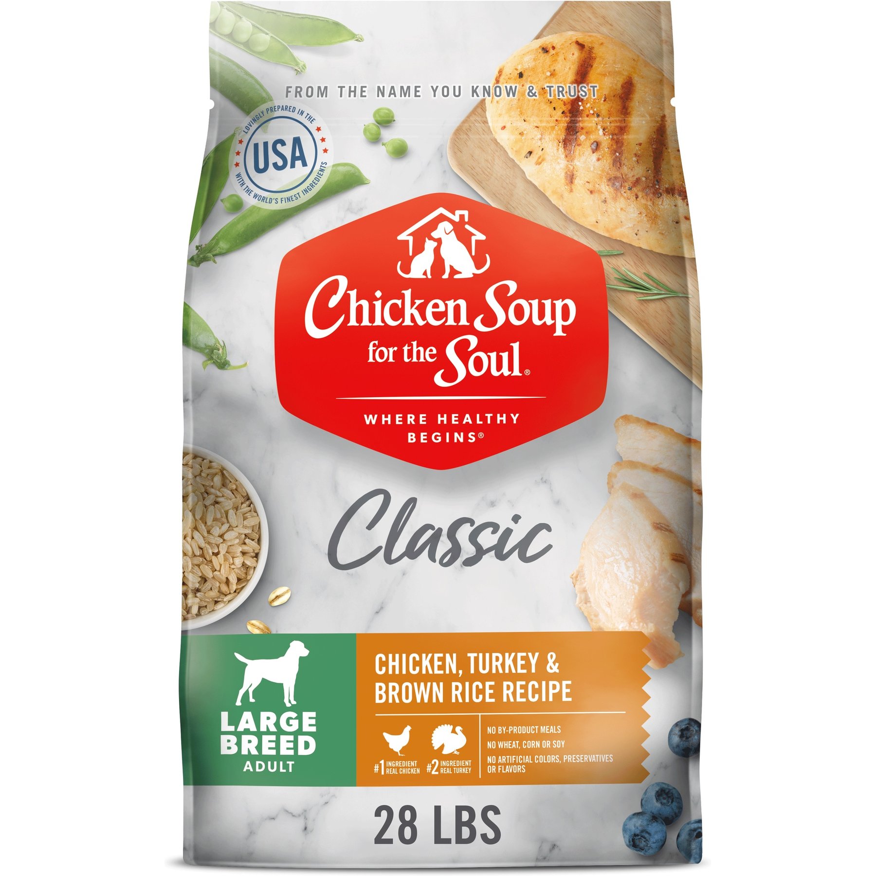 Chicken Soup for the Soul Large Breed Adult Chicken, Turkey & Brown Rice Recipe Dry Dog Food