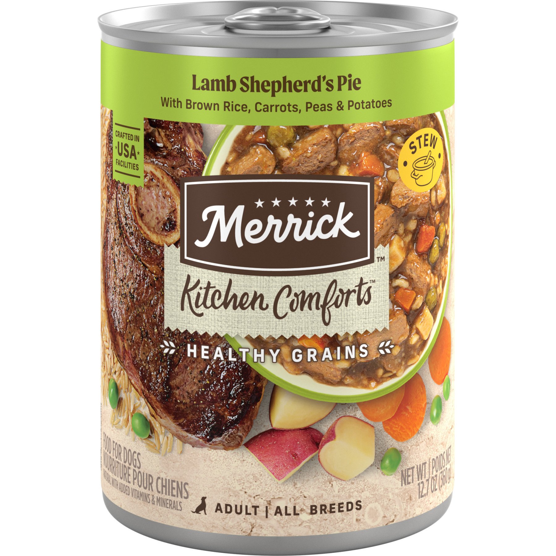 Merrick Kitchen Comforts Lamb & Rice Wet Dog Food, 12.7-oz can, case of 12