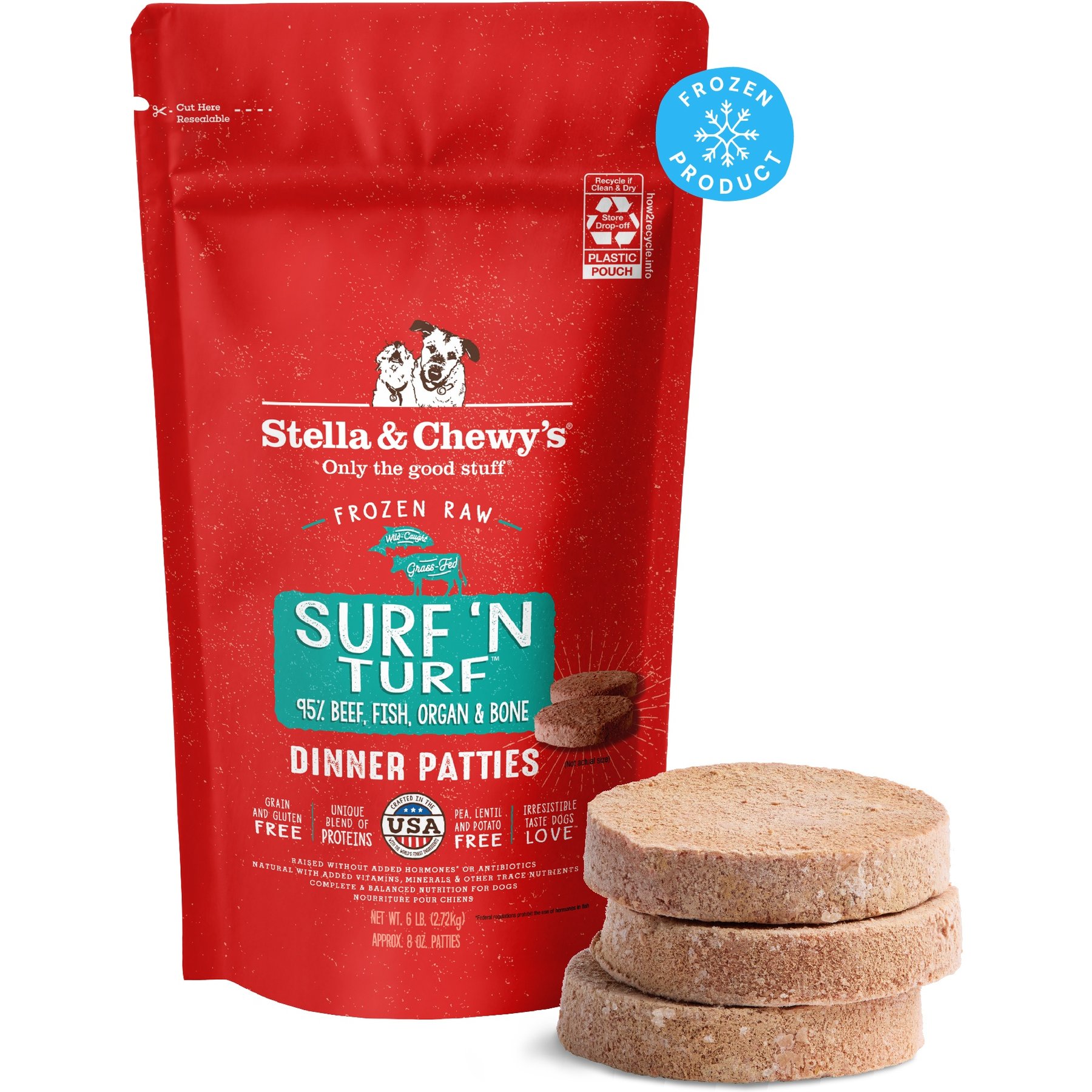 Stella & Chewy's Surf & Turf Patties Frozen Raw Dog Food