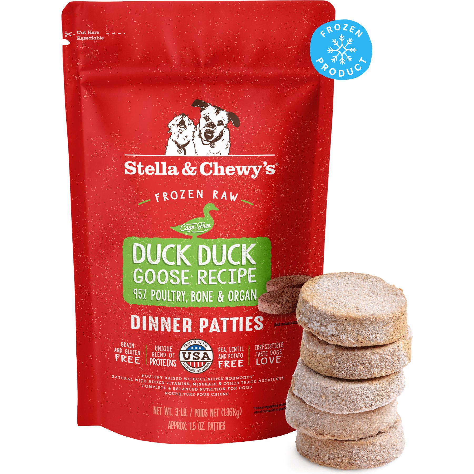 Stella & Chewy's Duck Duck Goose Patties Frozen Raw Dog Food
