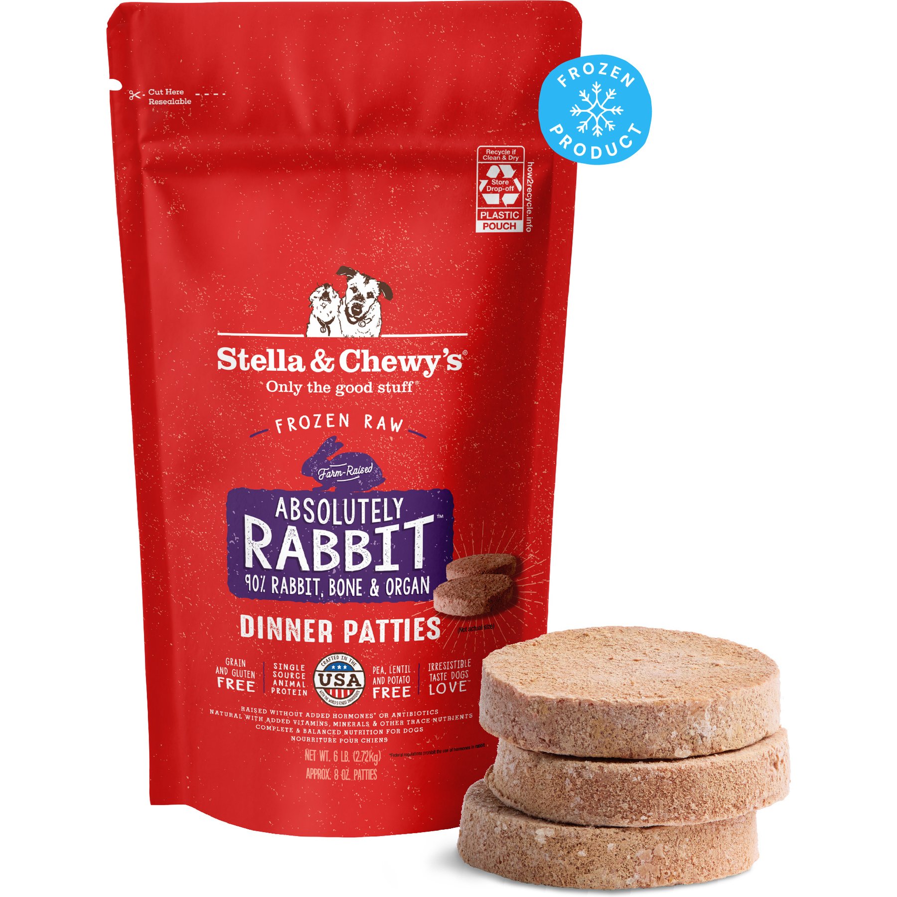Stella & Chewy's Absolutely Rabbit Patties Frozen Raw Dog Food