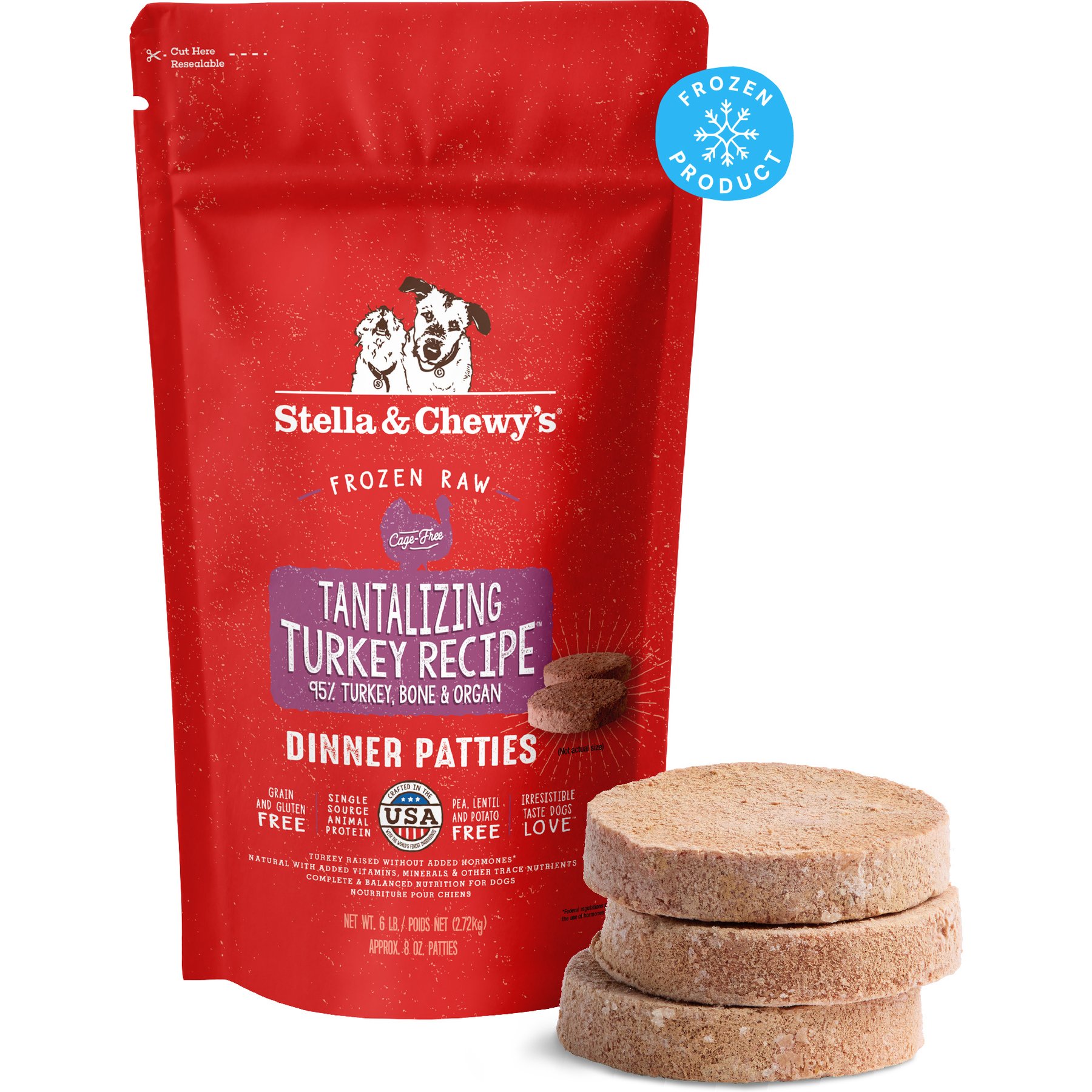 Stella & Chewy's Tantalizing Turkey Patties Frozen Raw Dog Food
