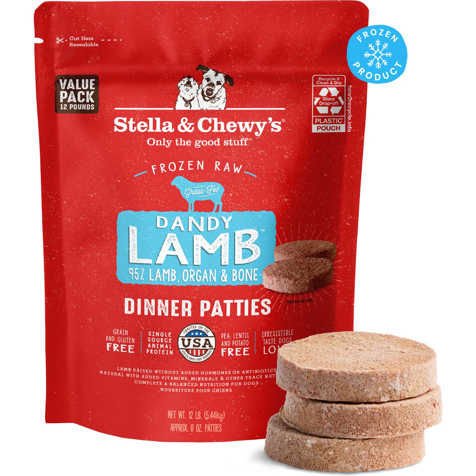 Stella & Chewy's Dandy Lamb Patties Frozen Raw Dog Food