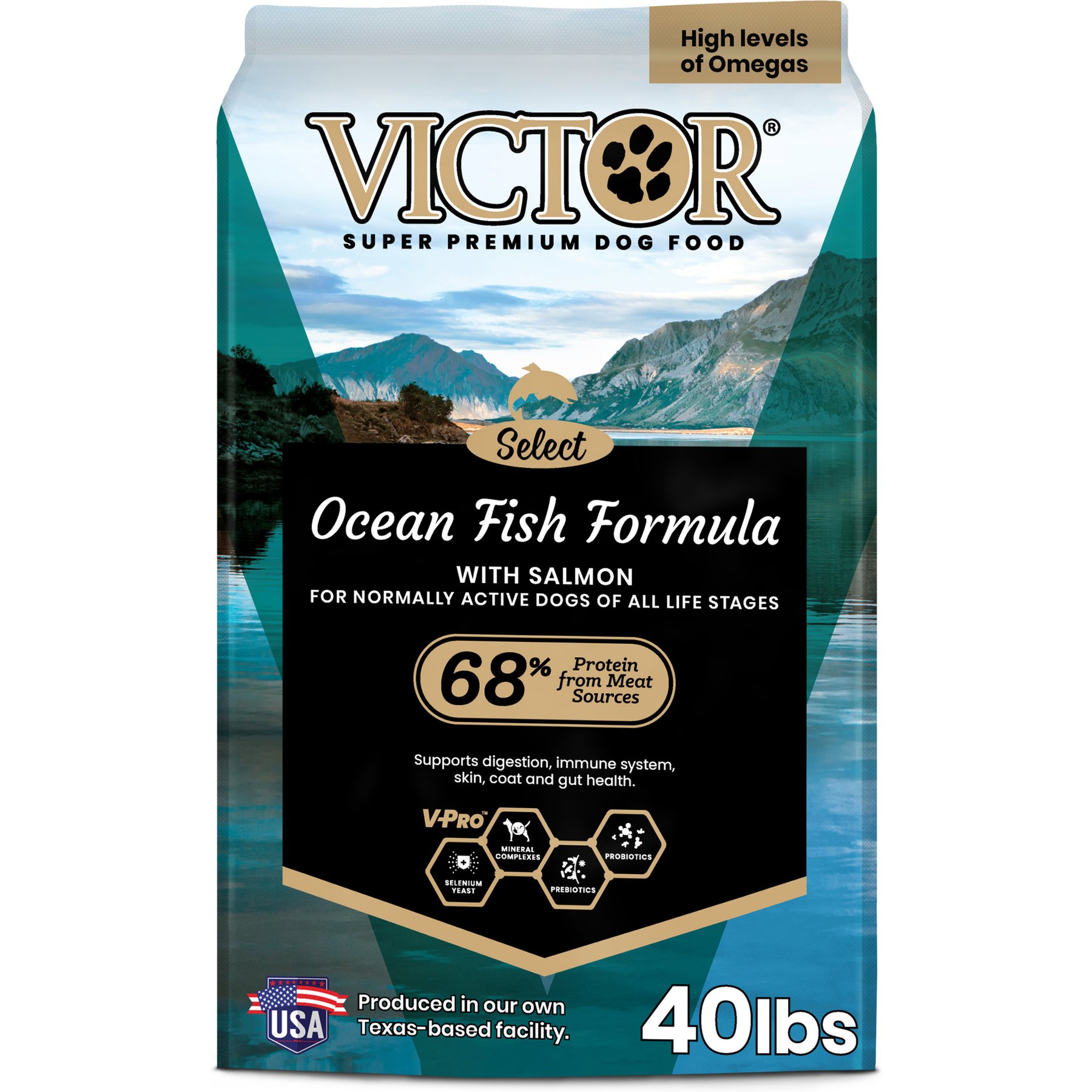 VICTOR Gluten-Free Ocean Fish Formula with Salmon Omega-3 Enriched Dry Dog Food