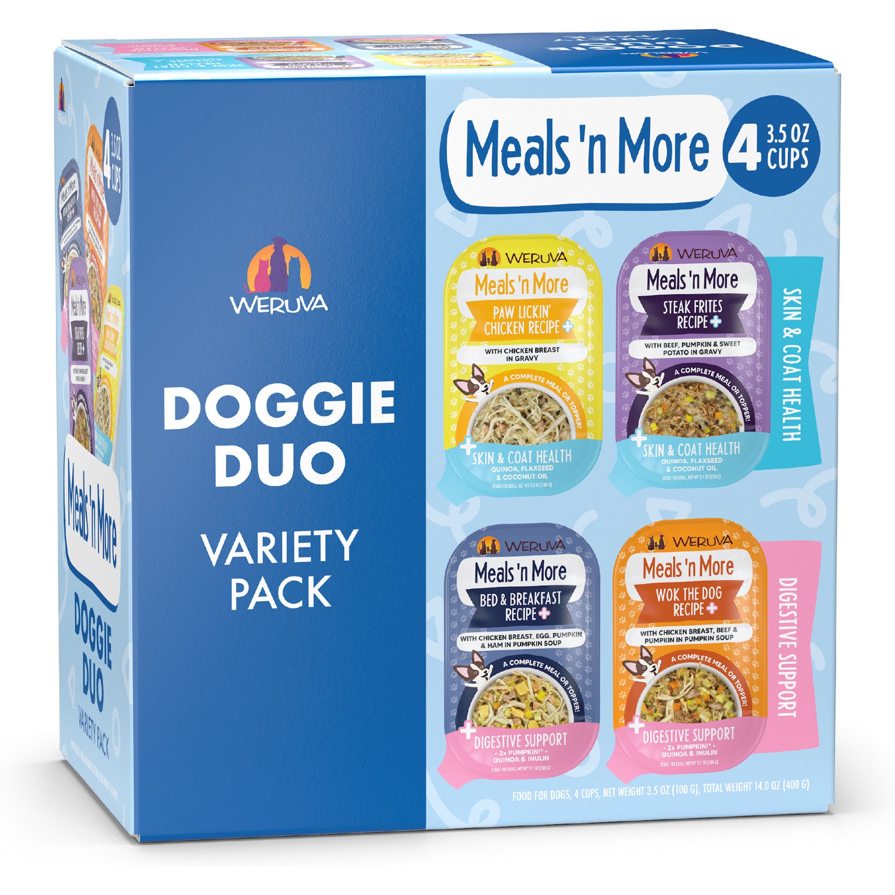 Weruva Weruva Meals 'n More Doggie Duo Variety Pack Grain-Free Wet Dog Food dog food package