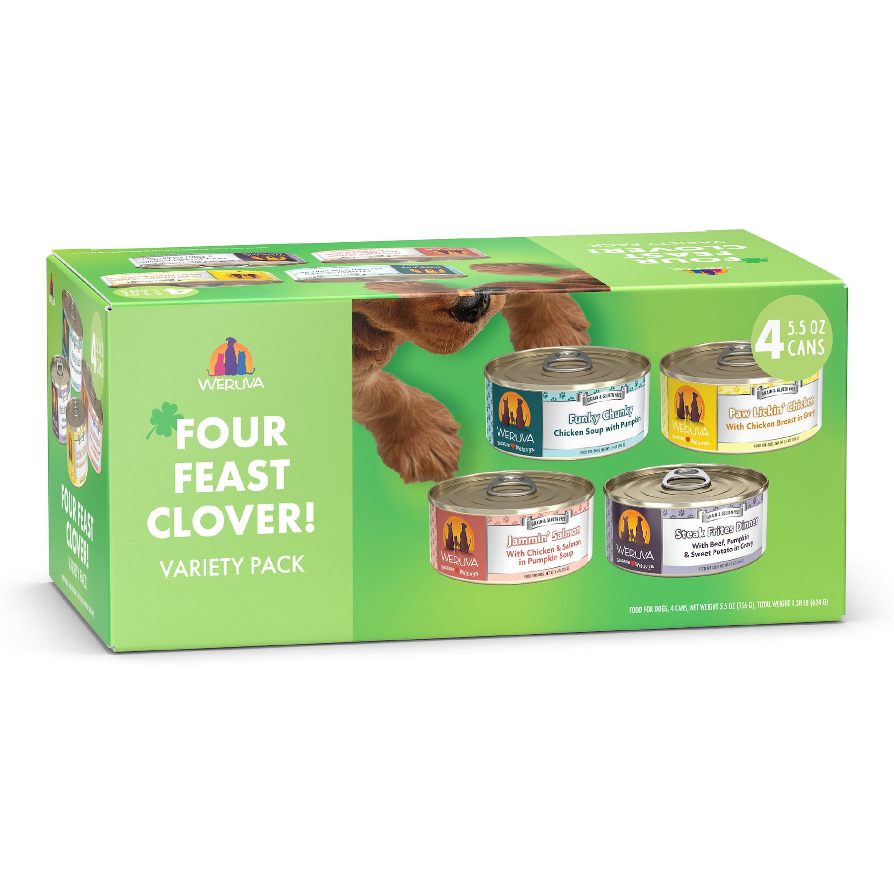 Weruva Four Feast Clover Variety Pack Grain-Free Canned Dog Food