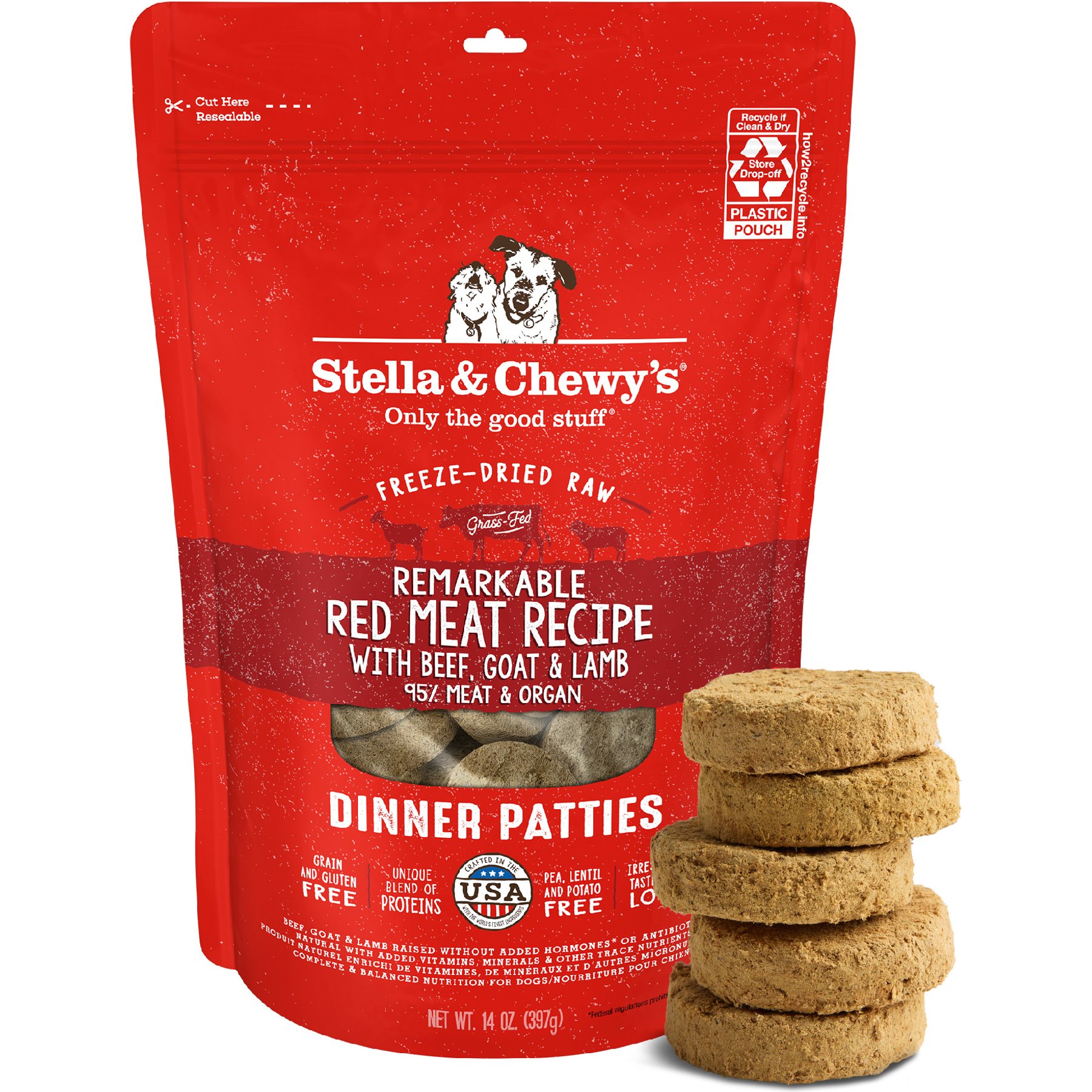 Stella & Chewy's Remarkable Red Meat Recipe Dinner Patties Freeze-Dried Raw Dog Food