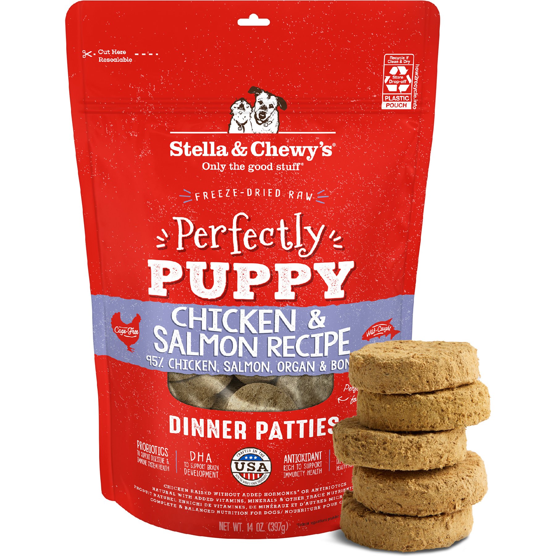 Stella & Chewy's Perfectly Puppy Chicken & Salmon Dinner Patties Freeze-Dried Raw Dog Food