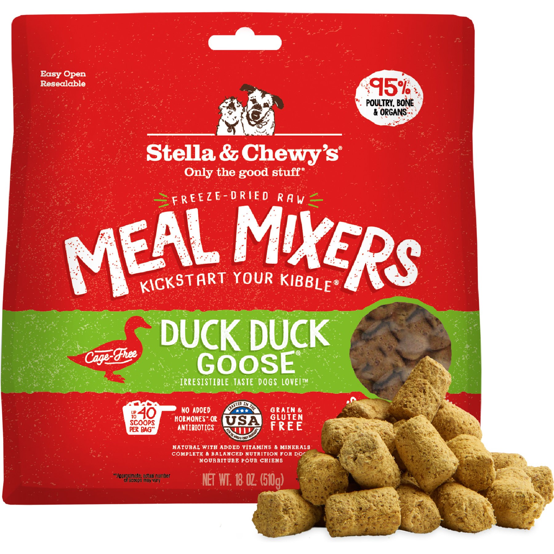 Stella & Chewy's Duck Duck Goose Meal Mixers Freeze-Dried Raw Dog Food Topper