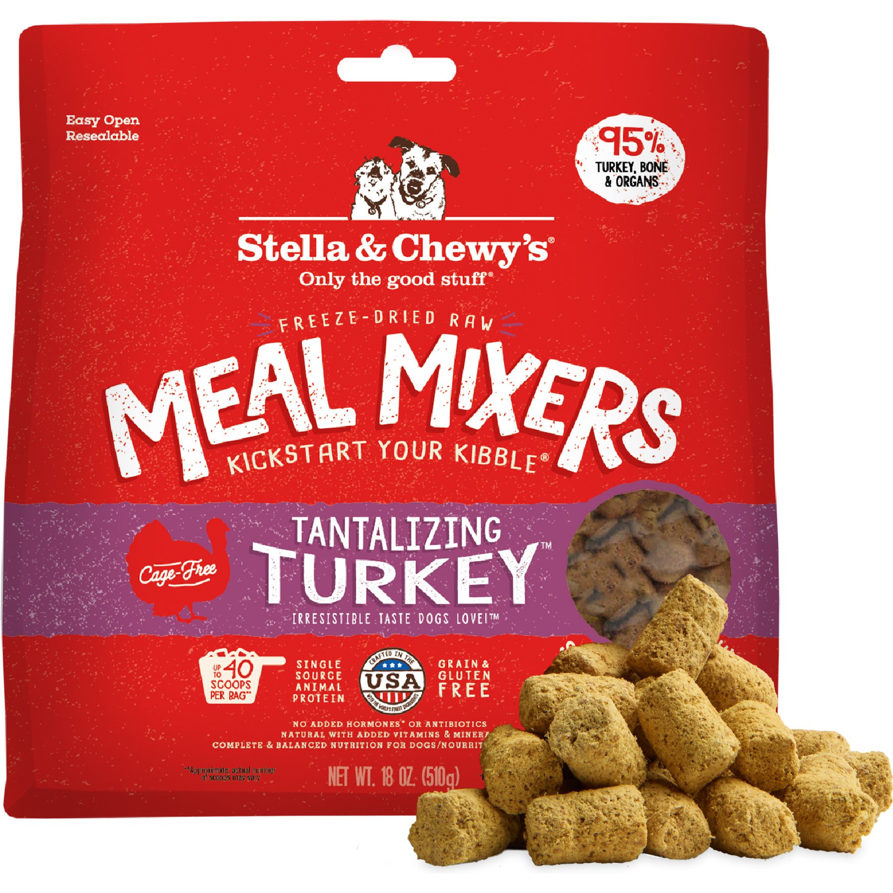 Stella & Chewy's Tantalizing Turkey Meal Mixers Freeze-Dried Raw Dog Food Topper