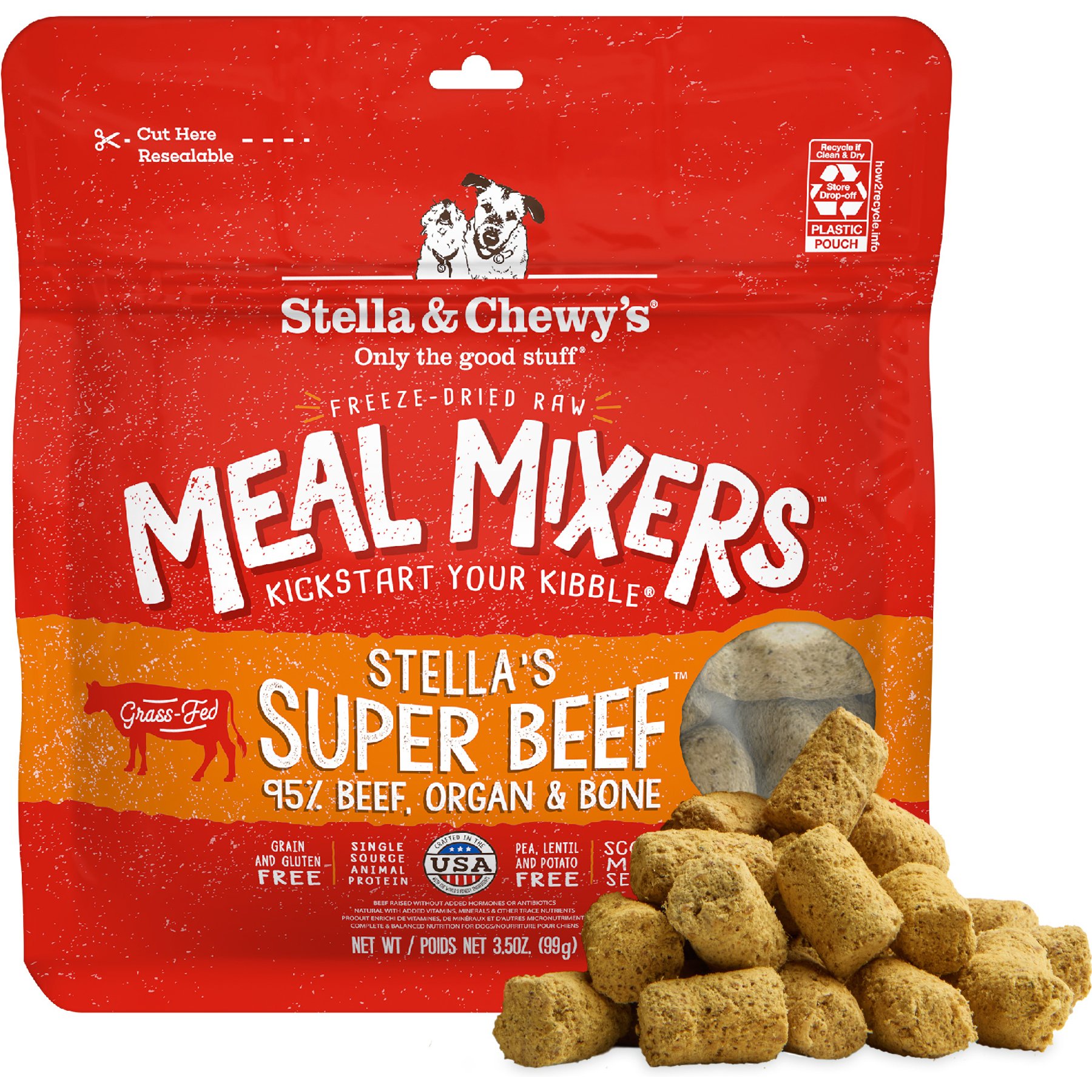 Stella & Chewy's Stella's Super Beef Meal Mixers Freeze-Dried Raw Dog Food Topper
