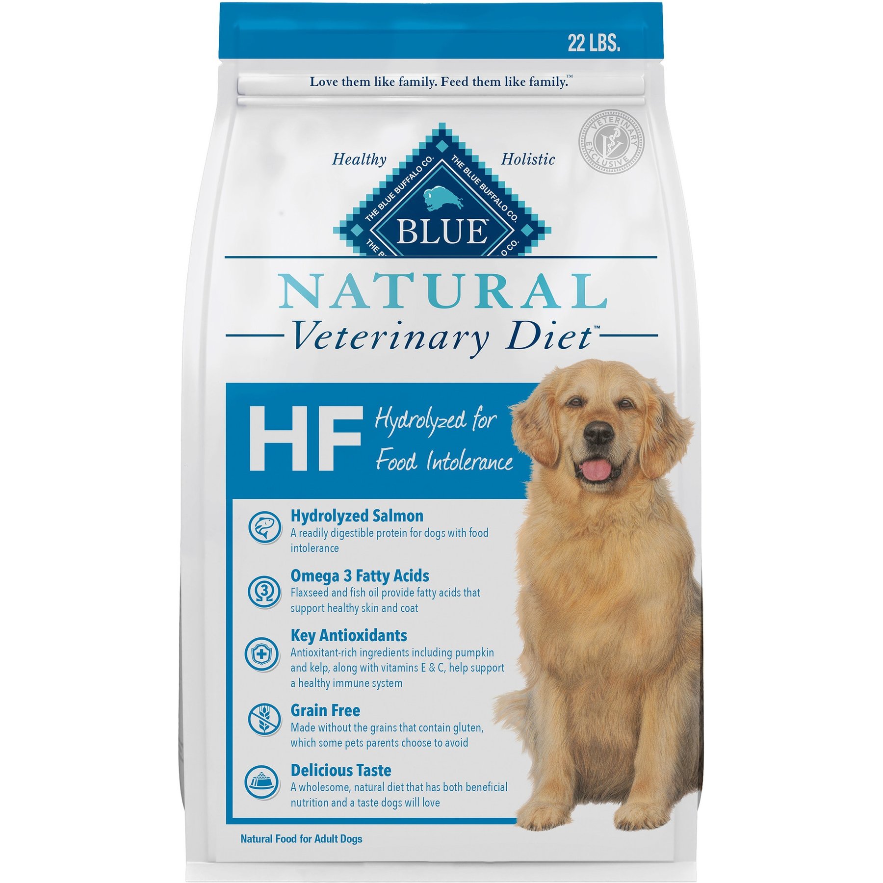 Blue Buffalo Natural Veterinary Diet HF Hydrolyzed for Food Intolerance Grain-Free Dry Dog Food