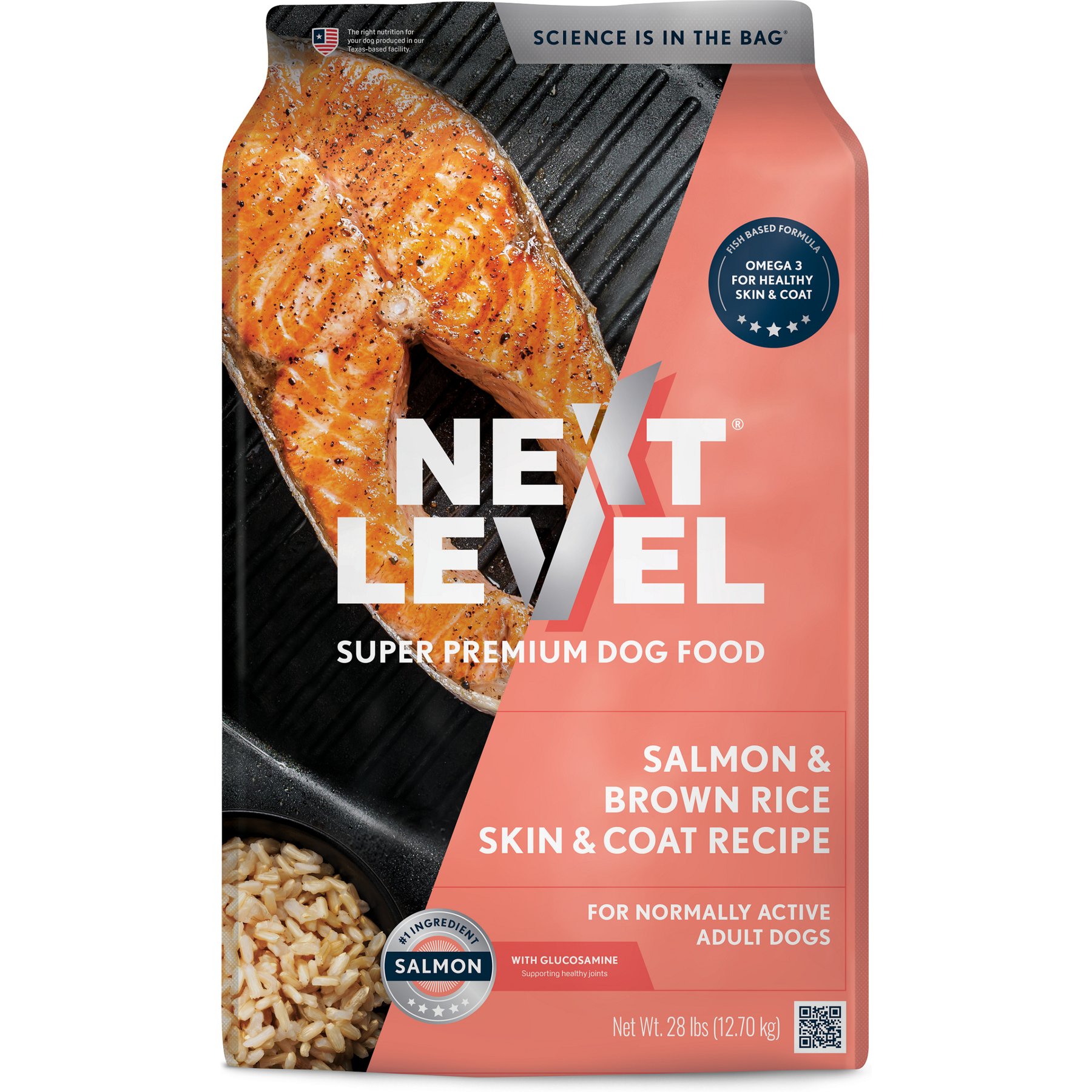 Next Level Super Premium Pet Food Salmon & Brown Rice Skin & Coat Recipe Dry Dog Food