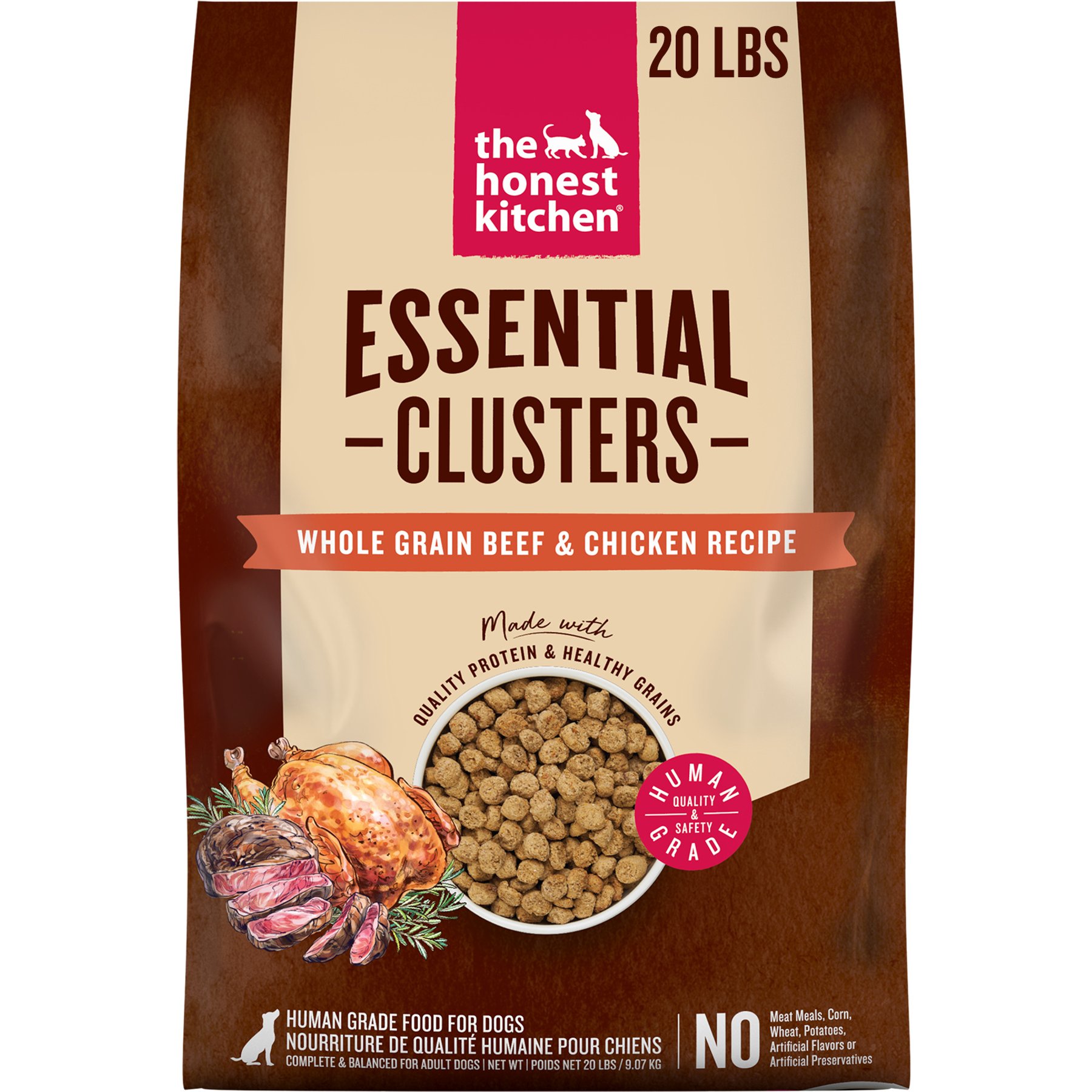 The Honest Kitchen Essential Clusters Whole Grain Beef & Chicken Dry Dog Food