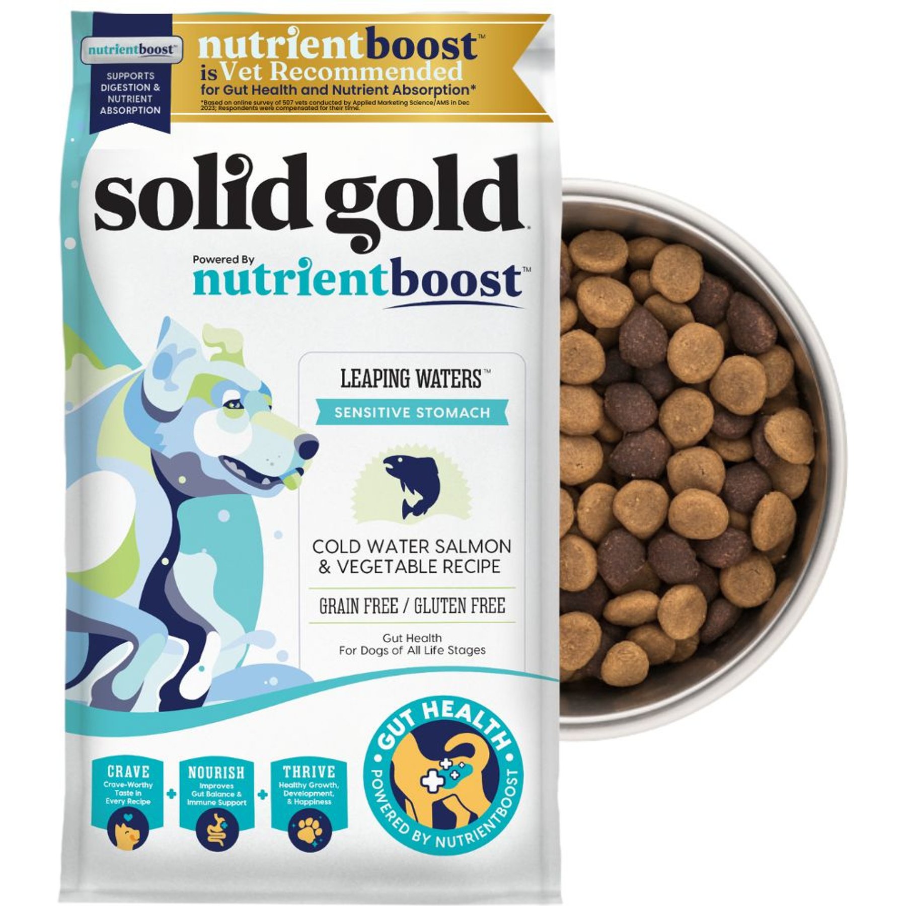 Solid Gold Sensitive Stomach Gut Health Cold Water Salmon & Vegetable Grain-Free Dry Dog Food