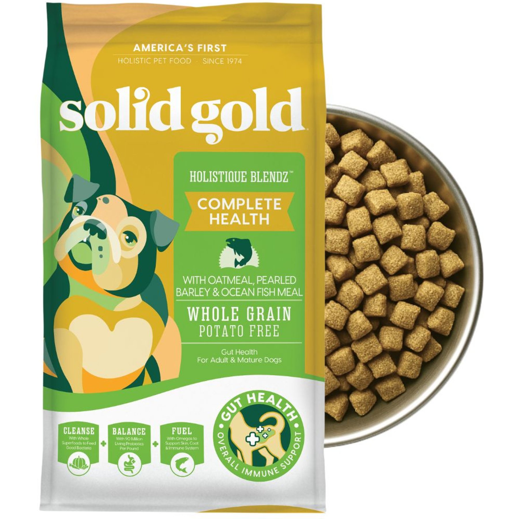 Solid Gold Sensitive Stomach Oatmeal, Pearled Barley & Ocean Fish Meal Whole Grain Dry Dog Food
