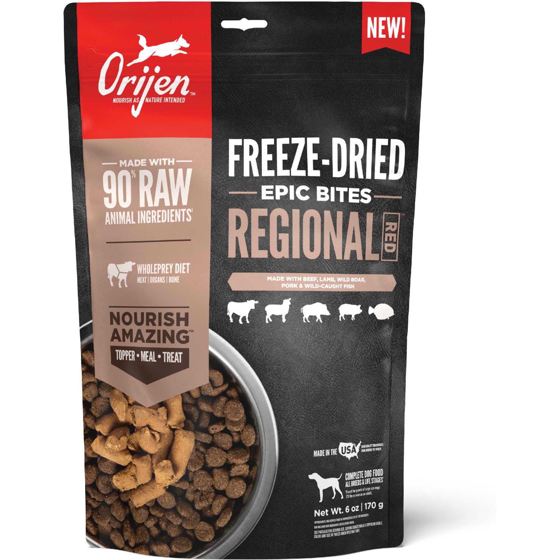 ORIJEN Regional Red Epic Bites Freeze-Dried Dry Dog Food