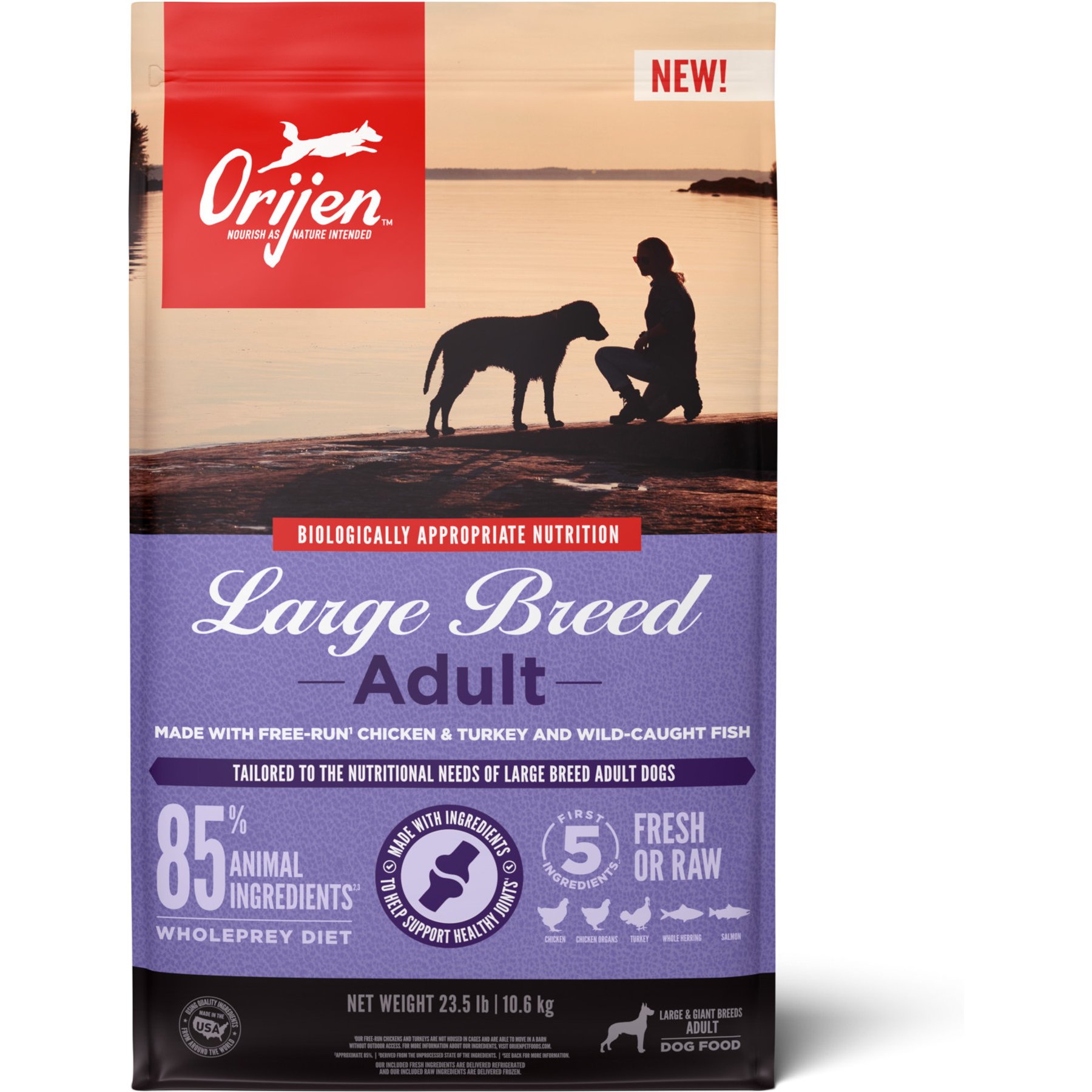 ORIJEN Large Breed Adult Grain-Free High-Protein Dry Dog Food