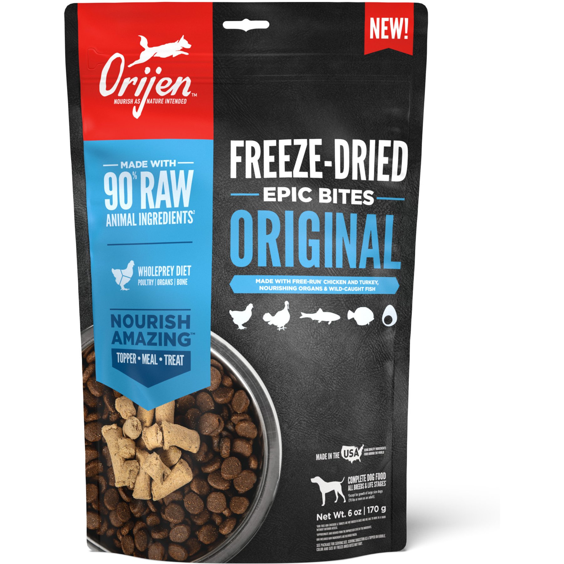 ORIJEN Original Epic Bites Freeze-Dried Dry Dog Food