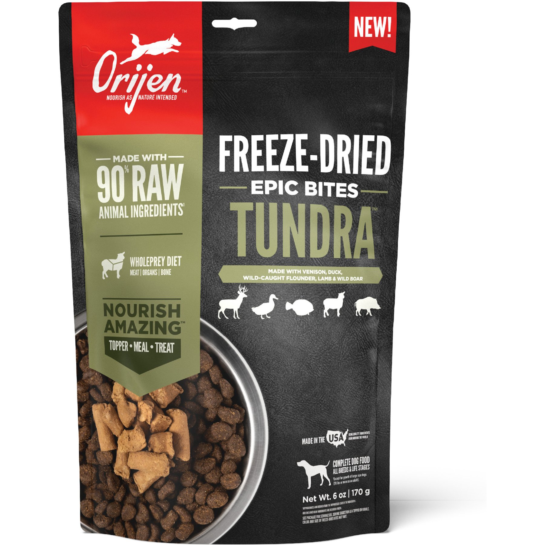 ORIJEN Tundra Epic Bites Freeze-Dried Dry Dog Food